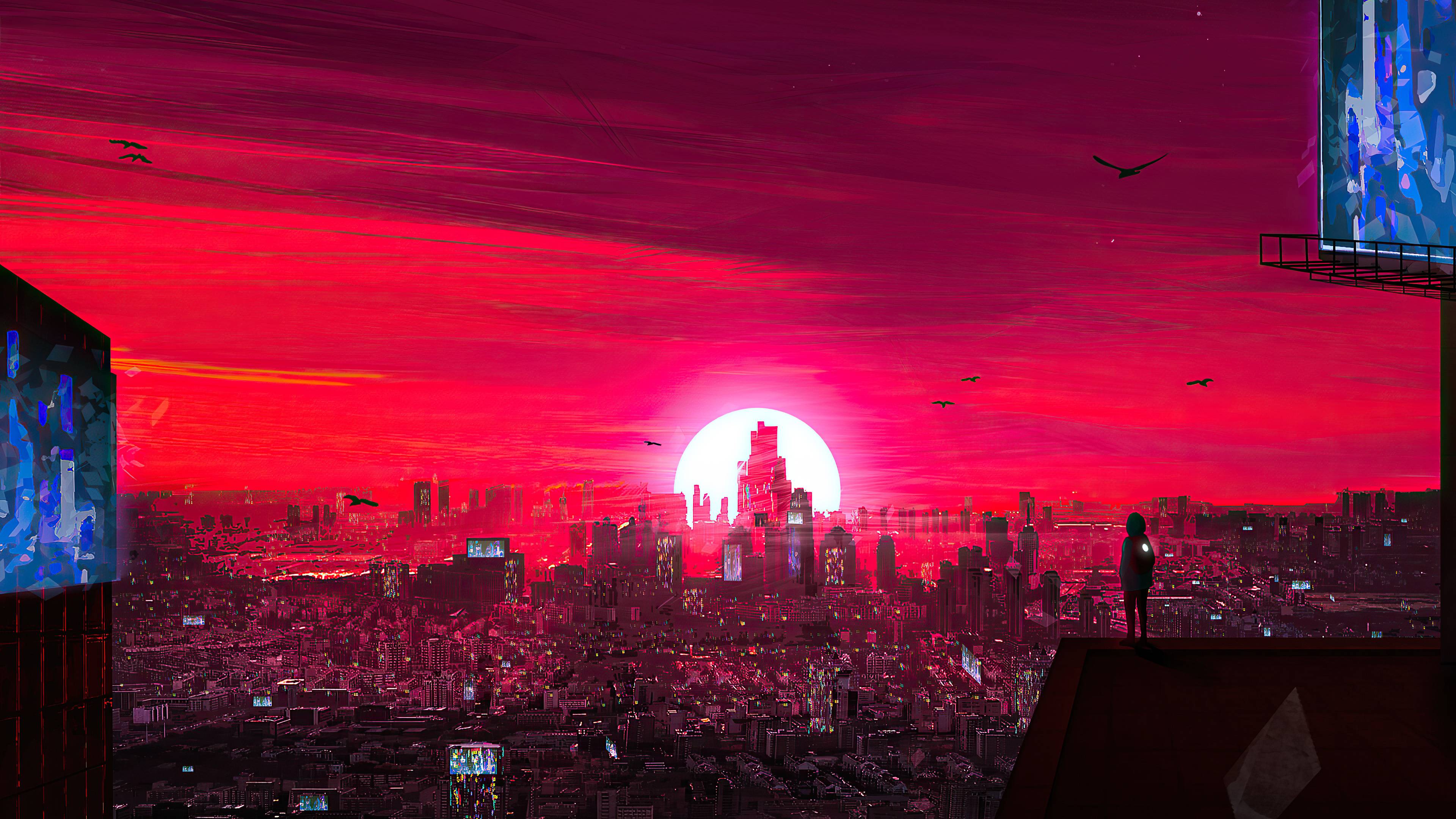 A city with buildings and people in it - Cyberpunk
