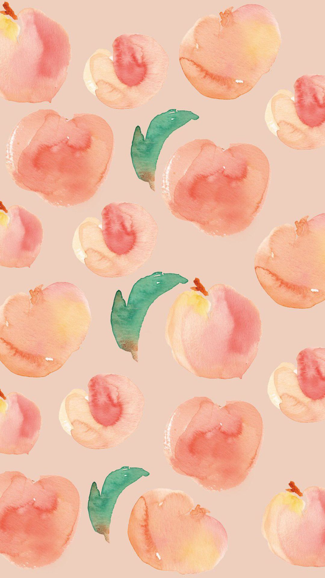 IPhone wallpaper watercolor peachs - Fruit