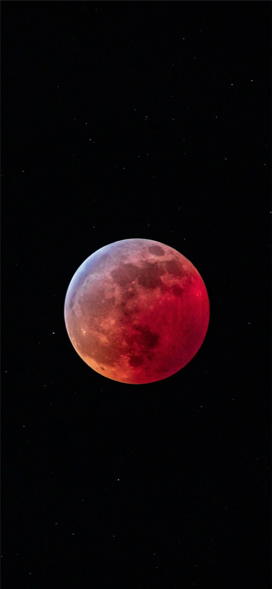 IPhone wallpaper of a red moon in the night sky - Moon