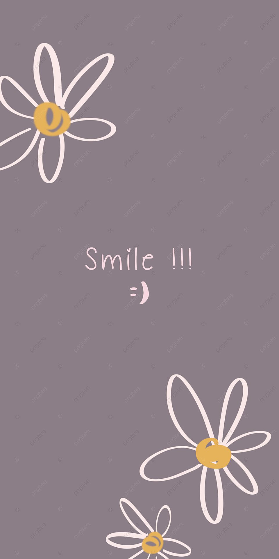 A poster with flowers and the words smile iii - Simple