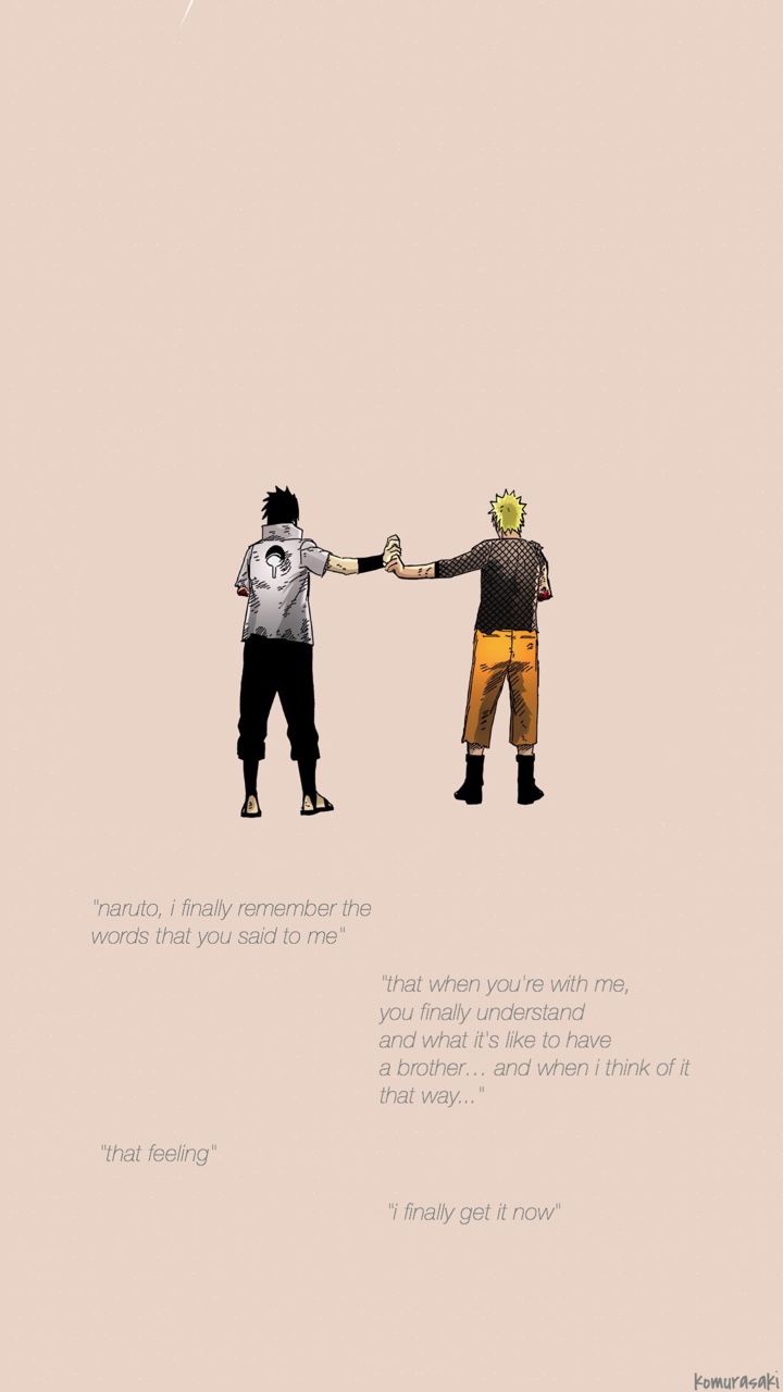 Naruto and sasuke with a quote - Naruto