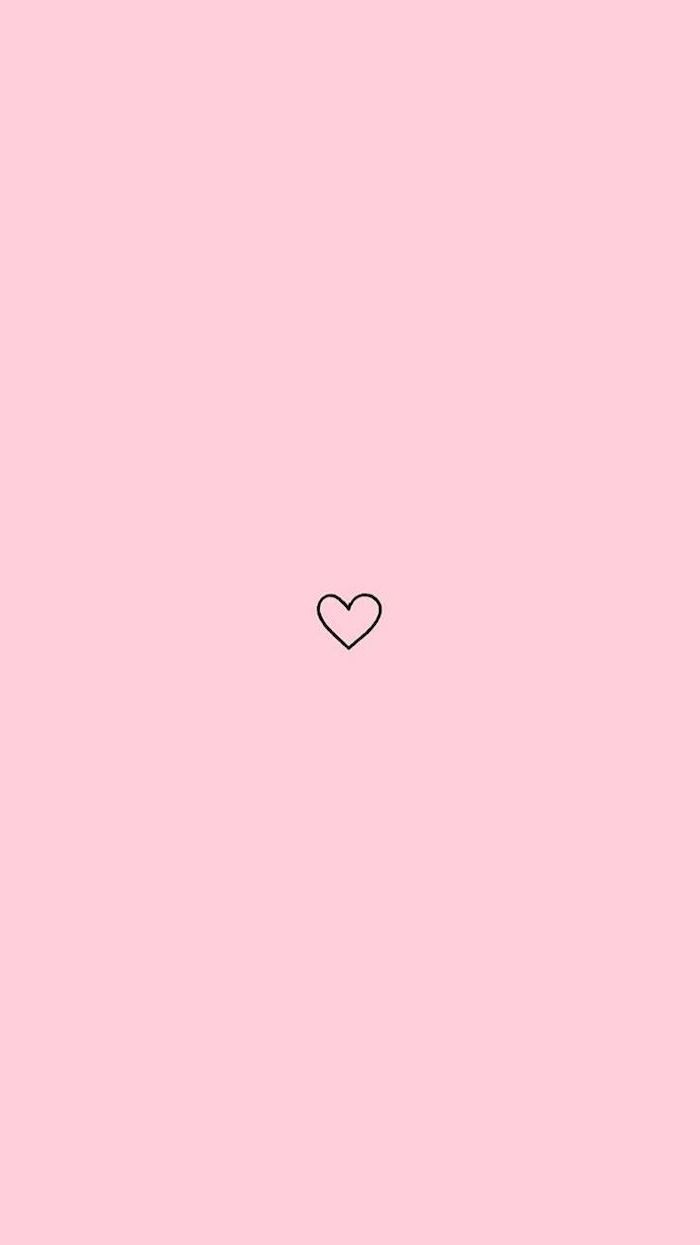 A heart on pink background - Black heart