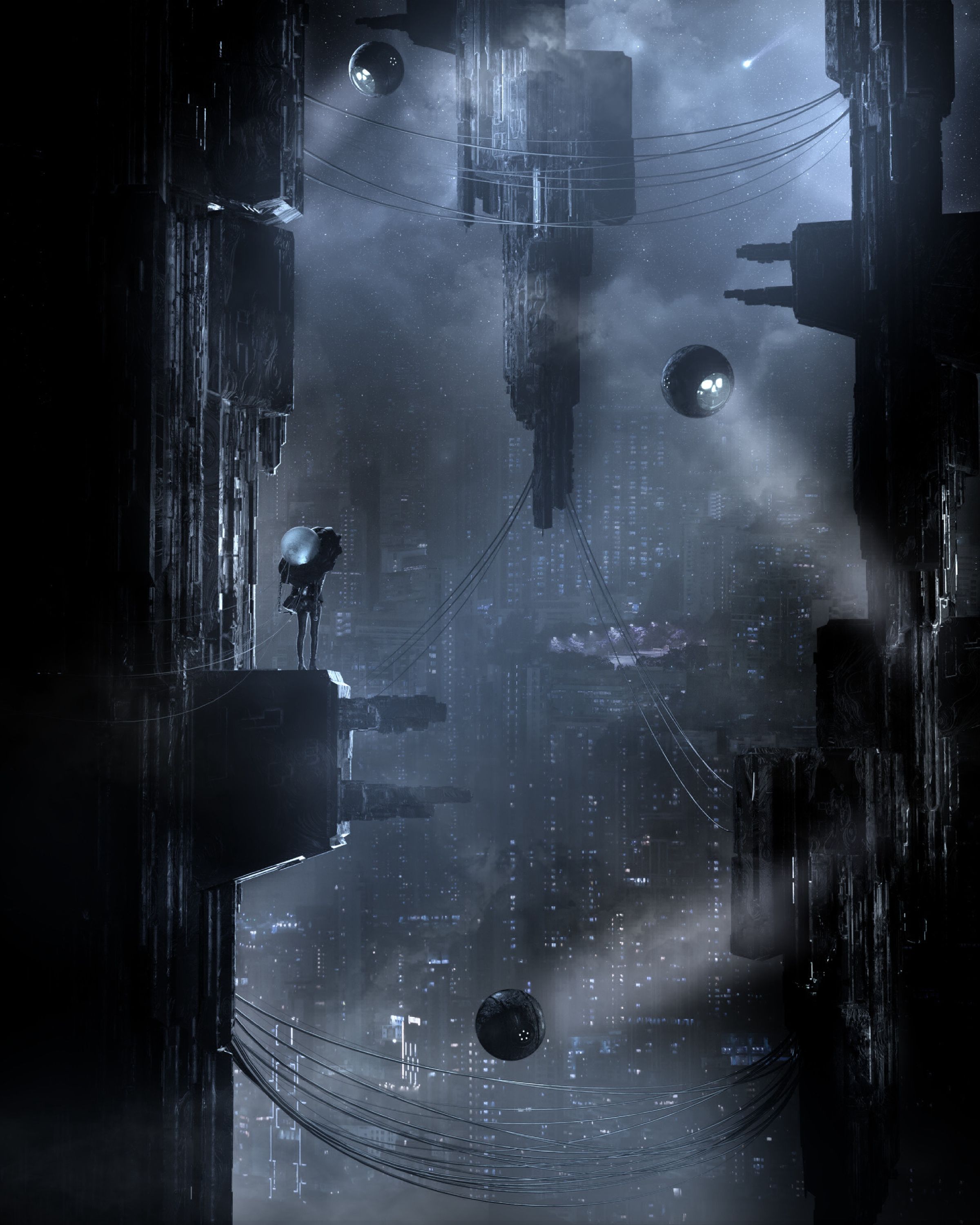 A dark and eerie city scene - Cyberpunk