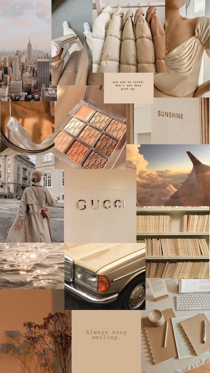 Aesthetic collage of neutral color photos and images - Collage, neutral