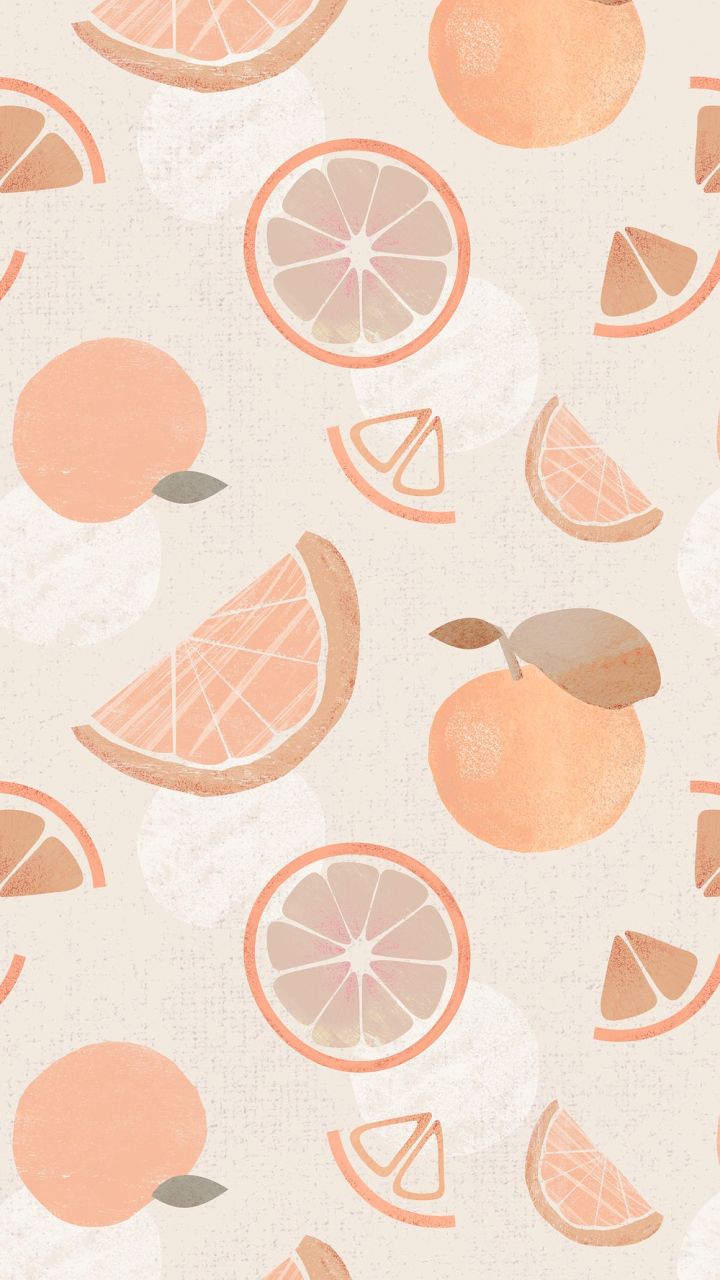 This wallpaper is so cute and perfect for a phone background. - Pastel, cute iPhone, pastel orange, fruit