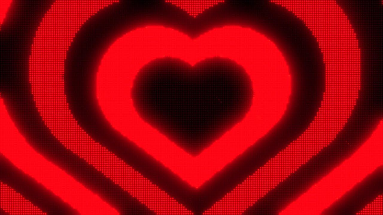 A red heart shaped pattern on the screen - Y2K