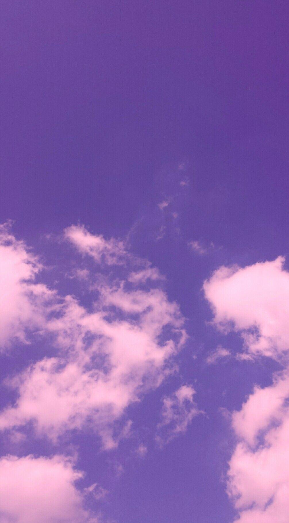 A man is flying his kite in the sky - Pastel purple, grunge, sky, light purple, cloud