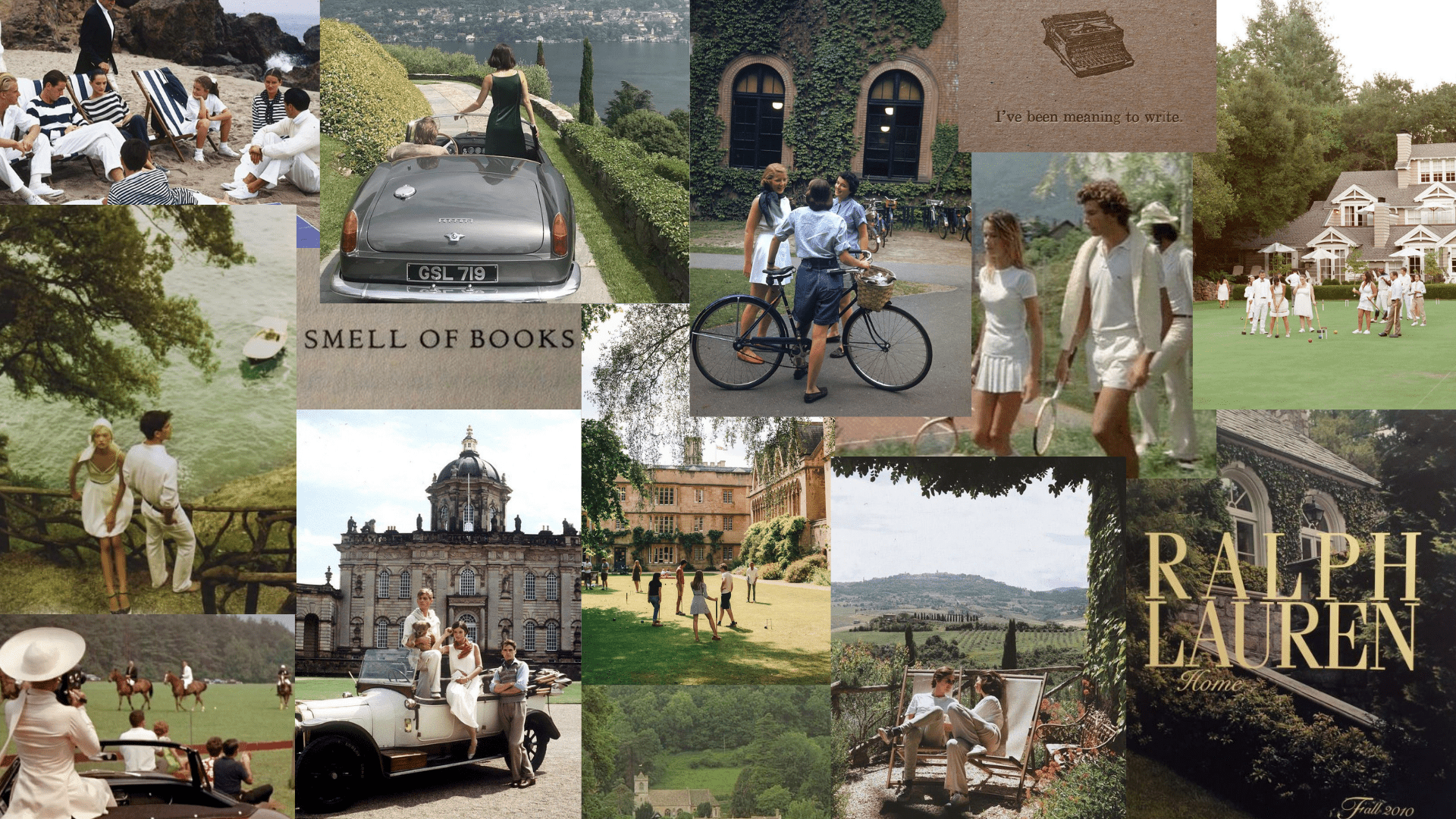 A collage of images from the Ralph Lauren spring 2021 campaign. - Money