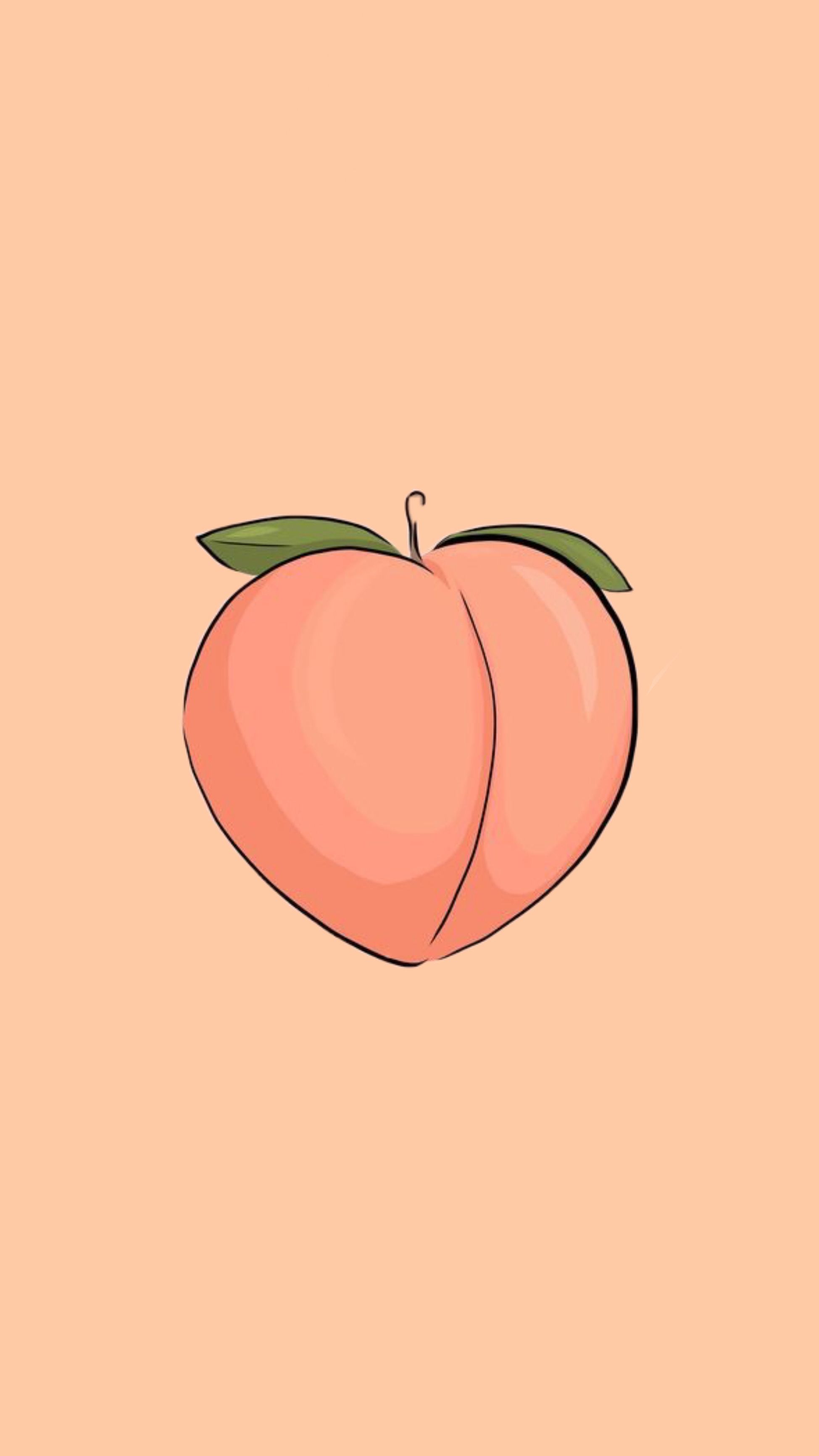 A peach with leaves on it - Peach
