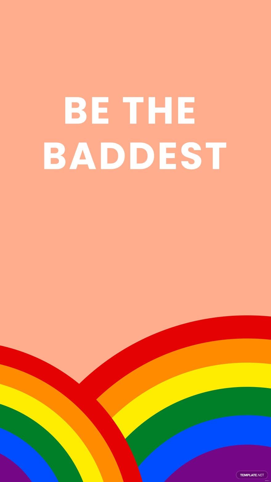 A phone background with a rainbow and the words 