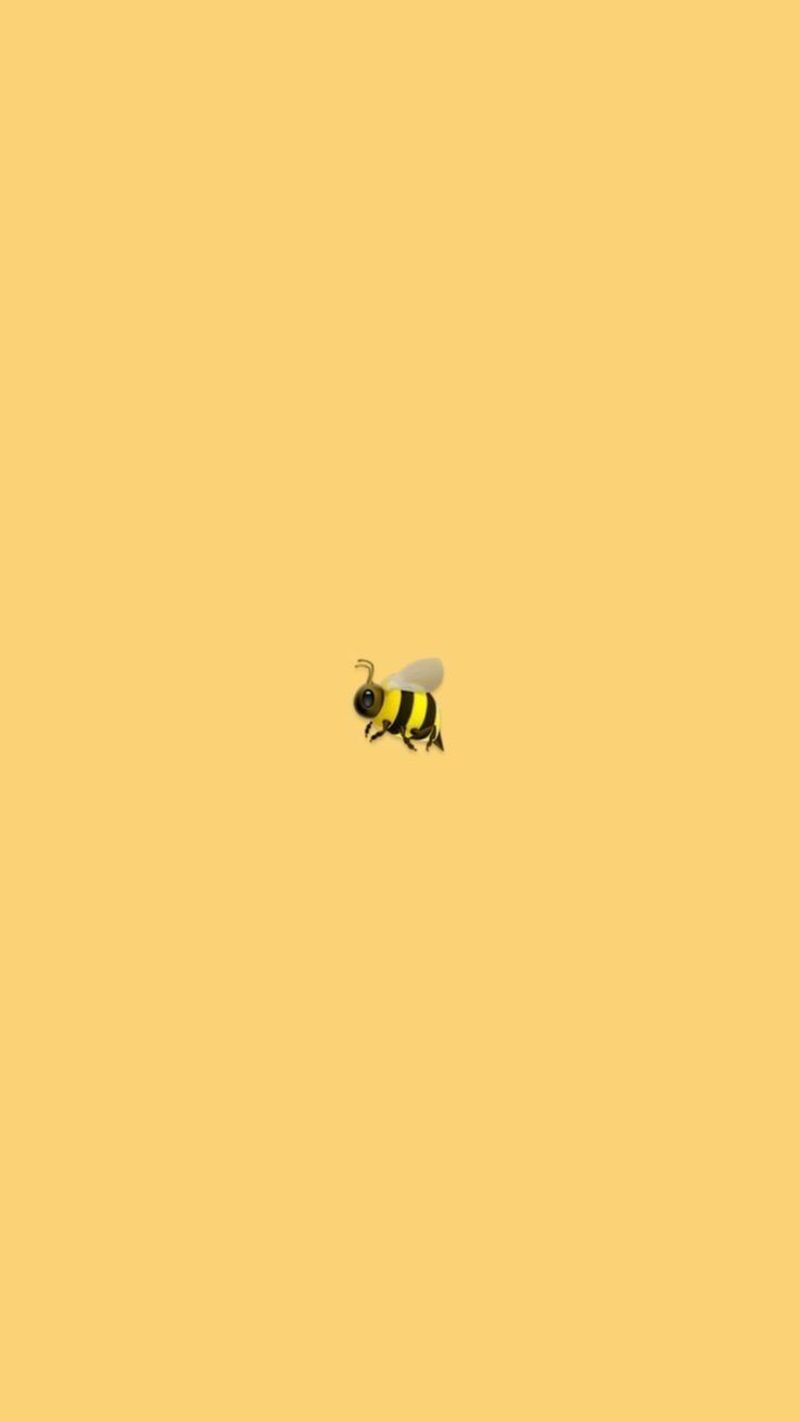 A yellow background with an image of bee - Bee