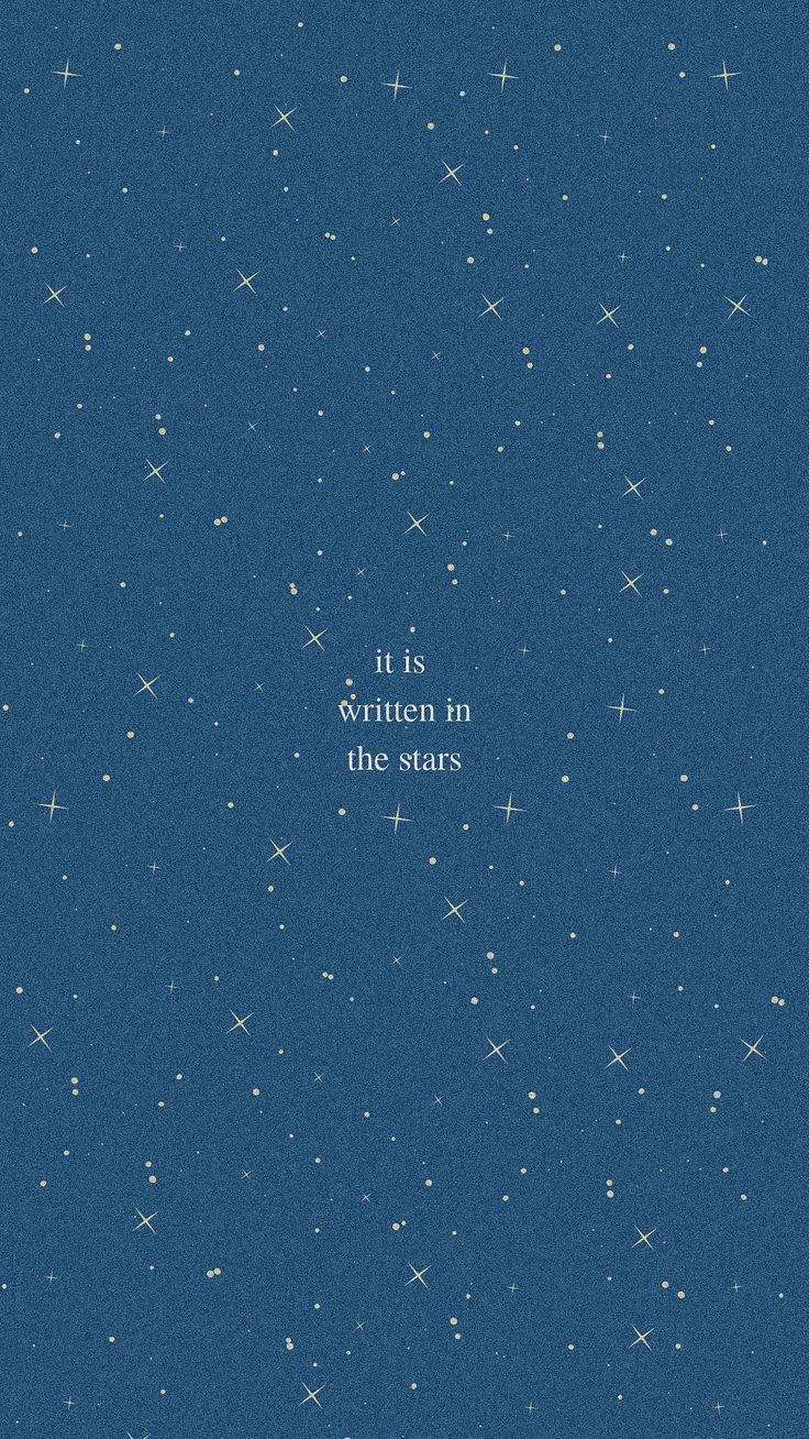 Download Sparkling Stars On Blue Aesthetic Quote iPhone Wallpaper