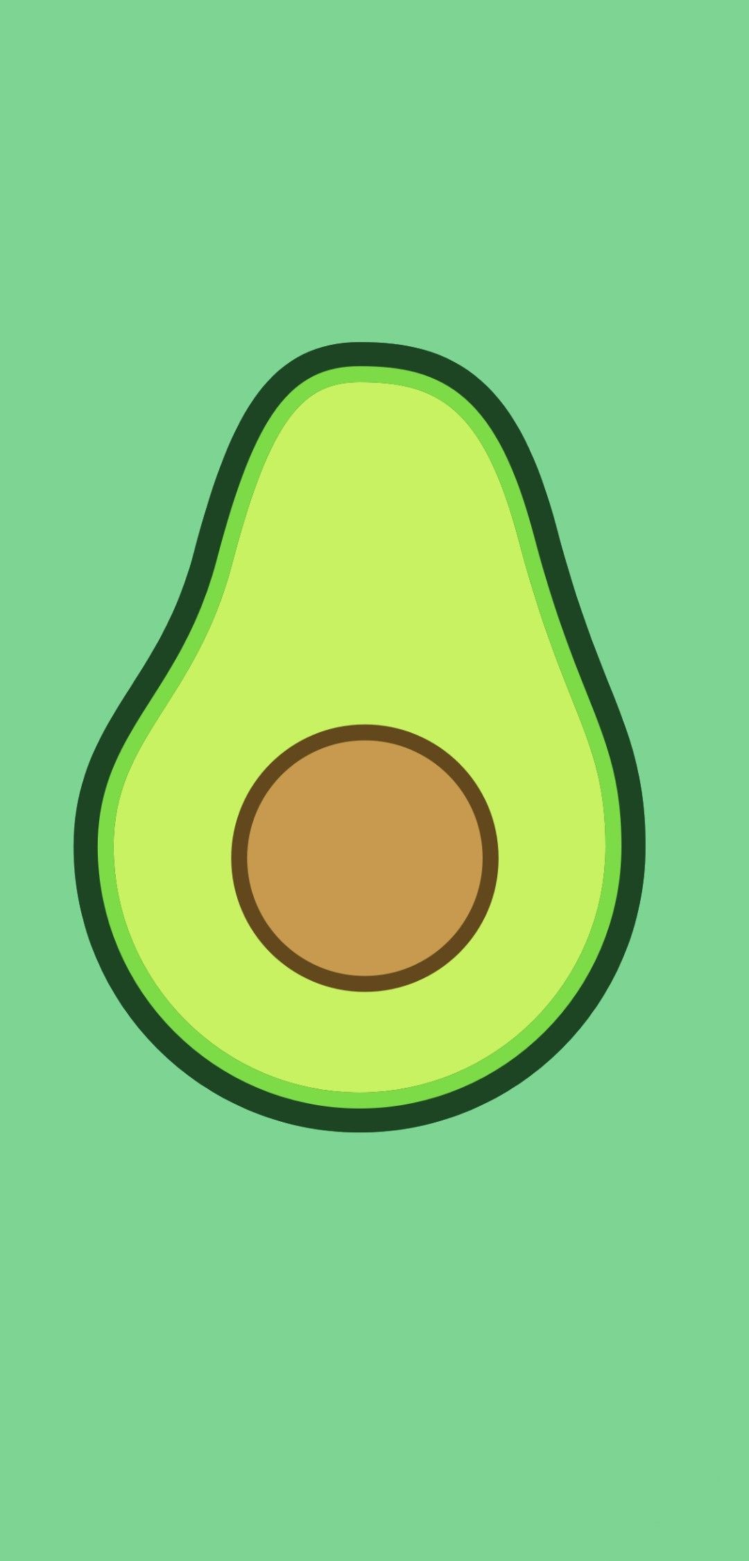 An illustration of a half of an avocado on a green background - Avocado