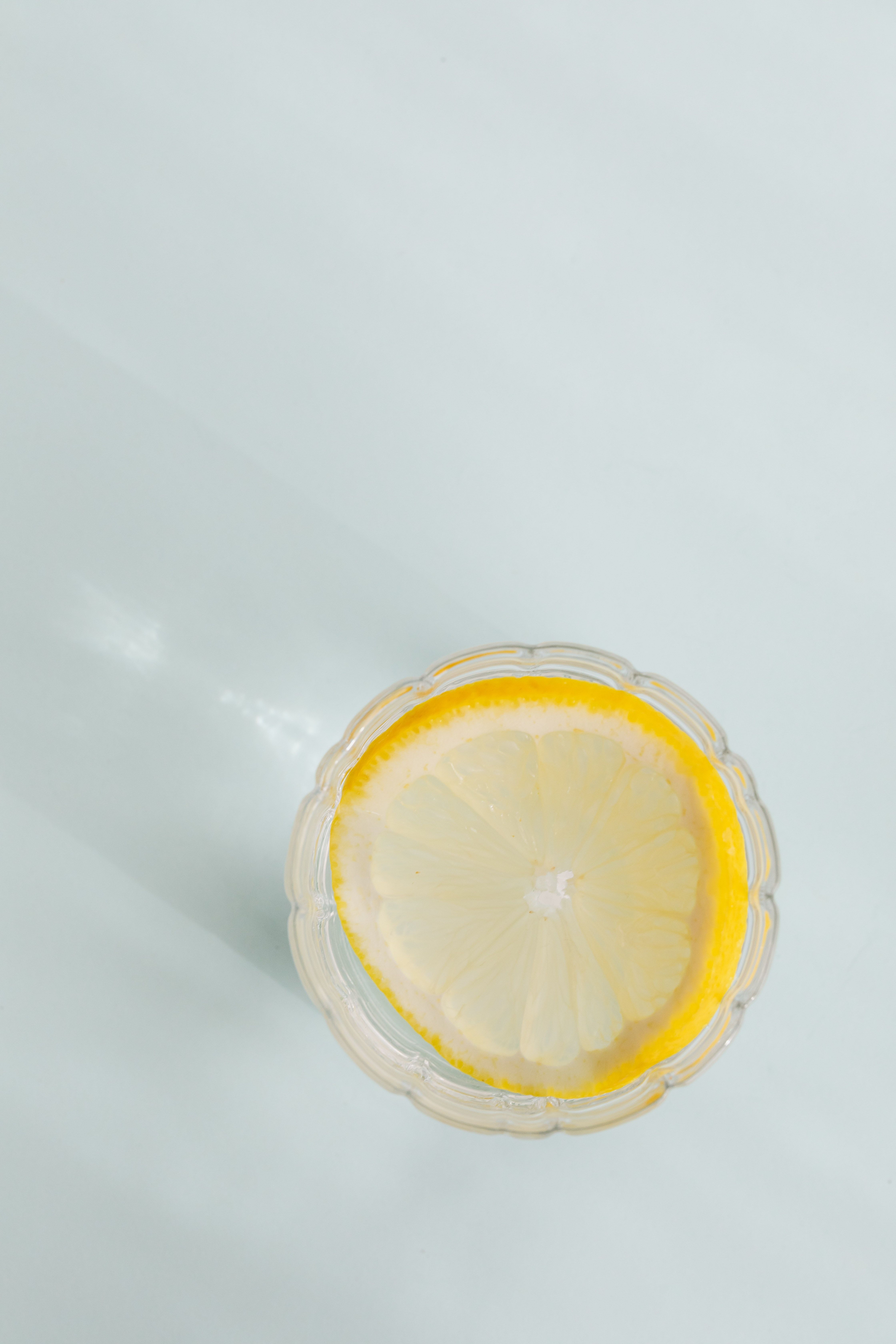 A glass with lemon slices in it - Lemon
