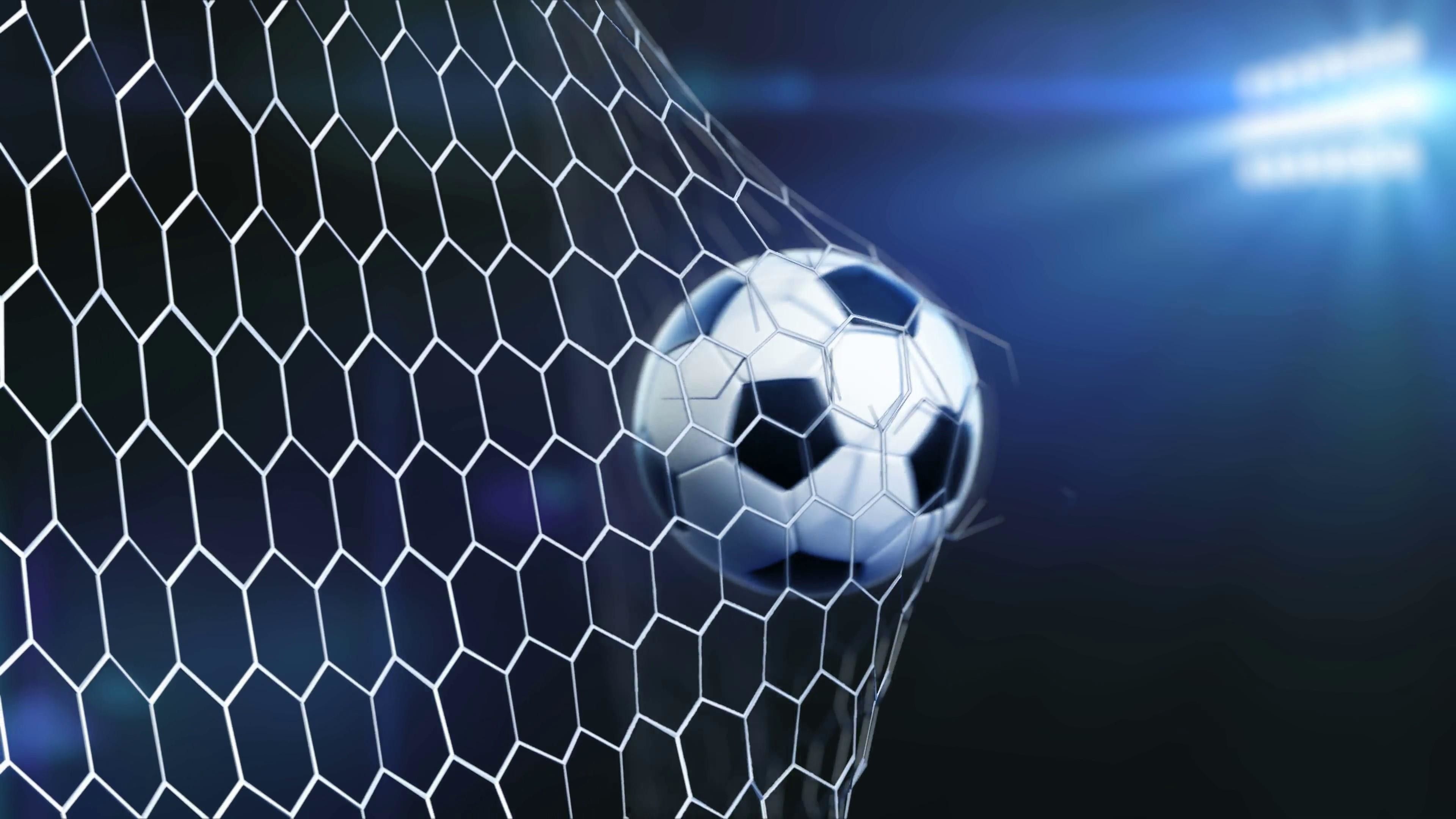 A soccer ball is in the net of goal - Soccer