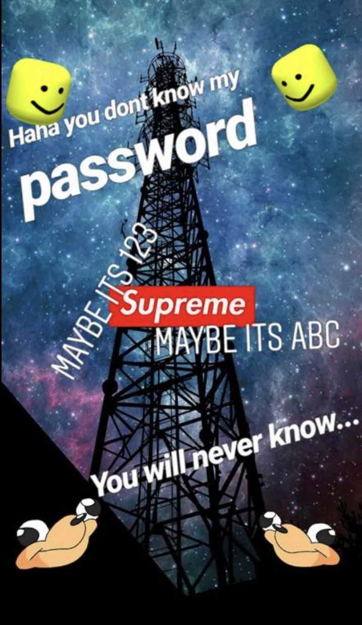 A poster with the words password and supreme - Funny