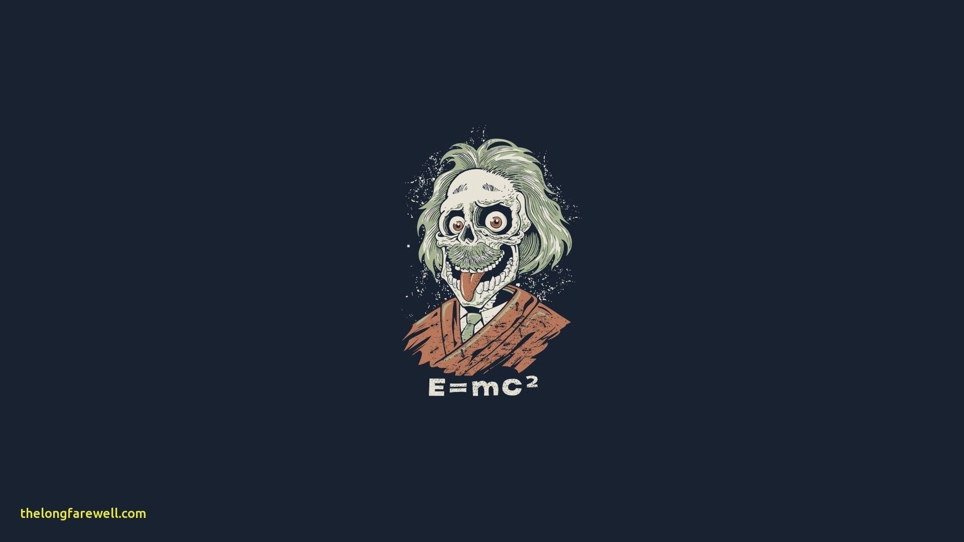 Dark wallpaper of the joker from batman with the equation e=mc squared - Funny