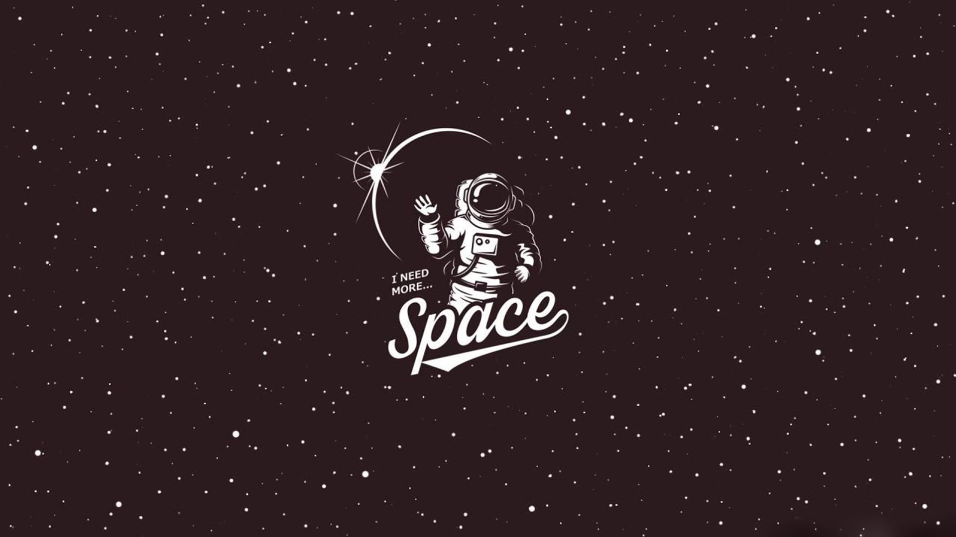 Astronaut in space waving at a star. - Stars, computer, space