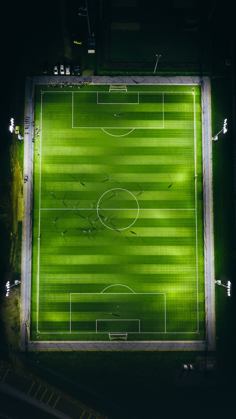 Aerial photography of a soccer field - Soccer
