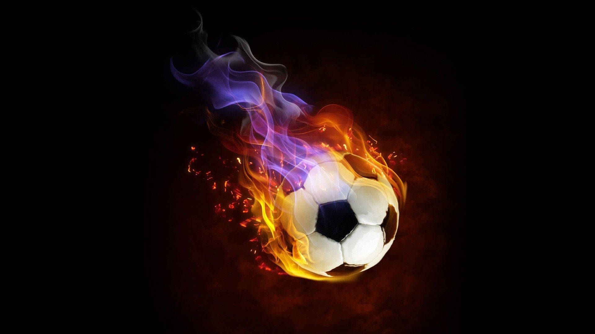 Download Cool Soccer Ball Flames Wallpaper