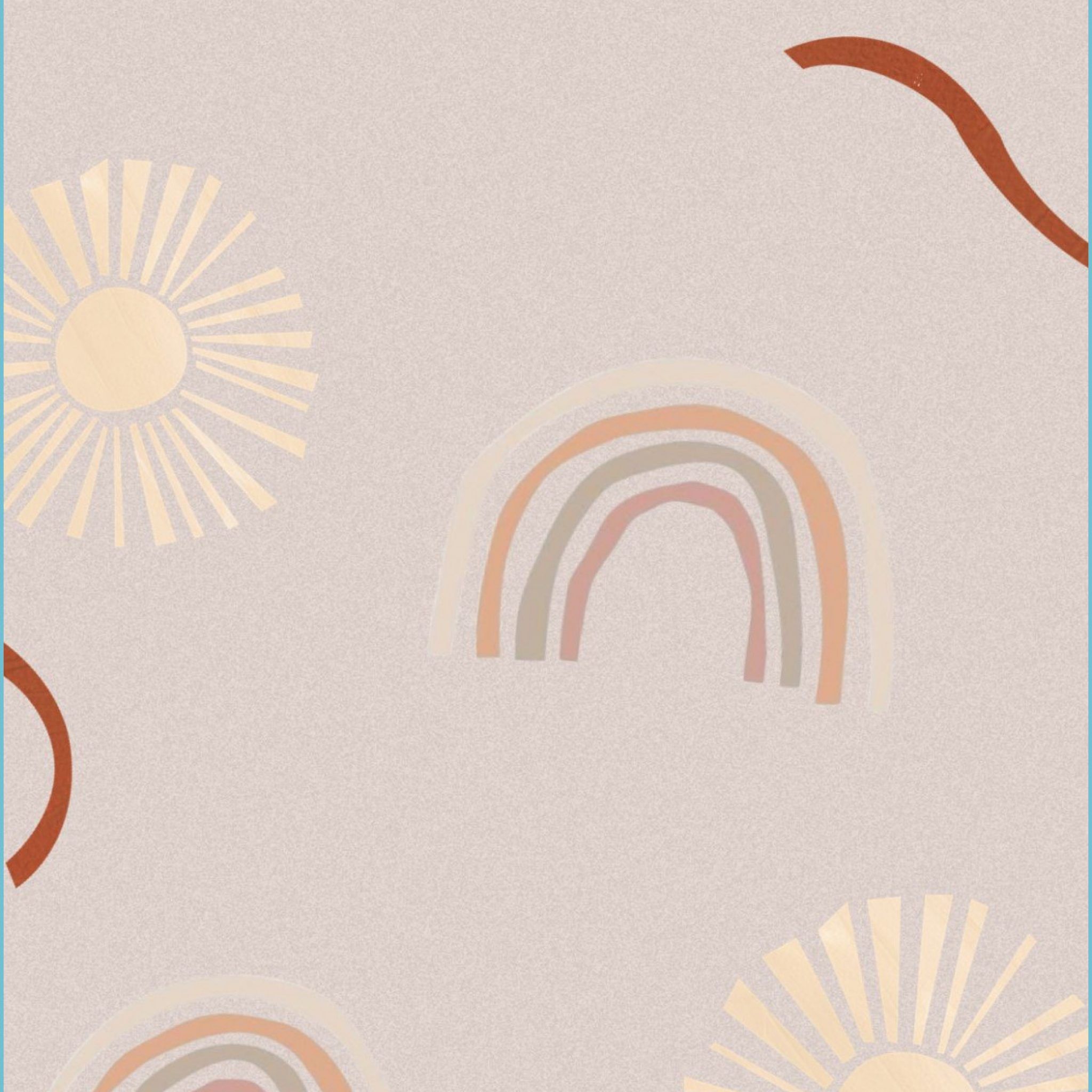 A rainbow pattern with suns in the background - Boho