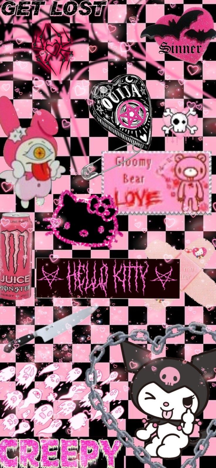 A wallpaper of the hello kitty - Creepy