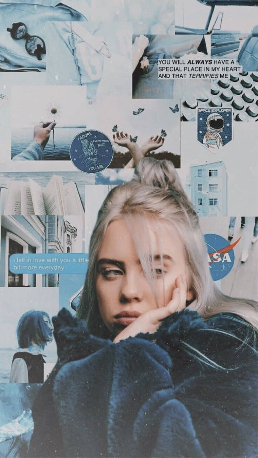Download Aesthetic Billie Eilish Blue Tumblr Aesthetic Wallpaper
