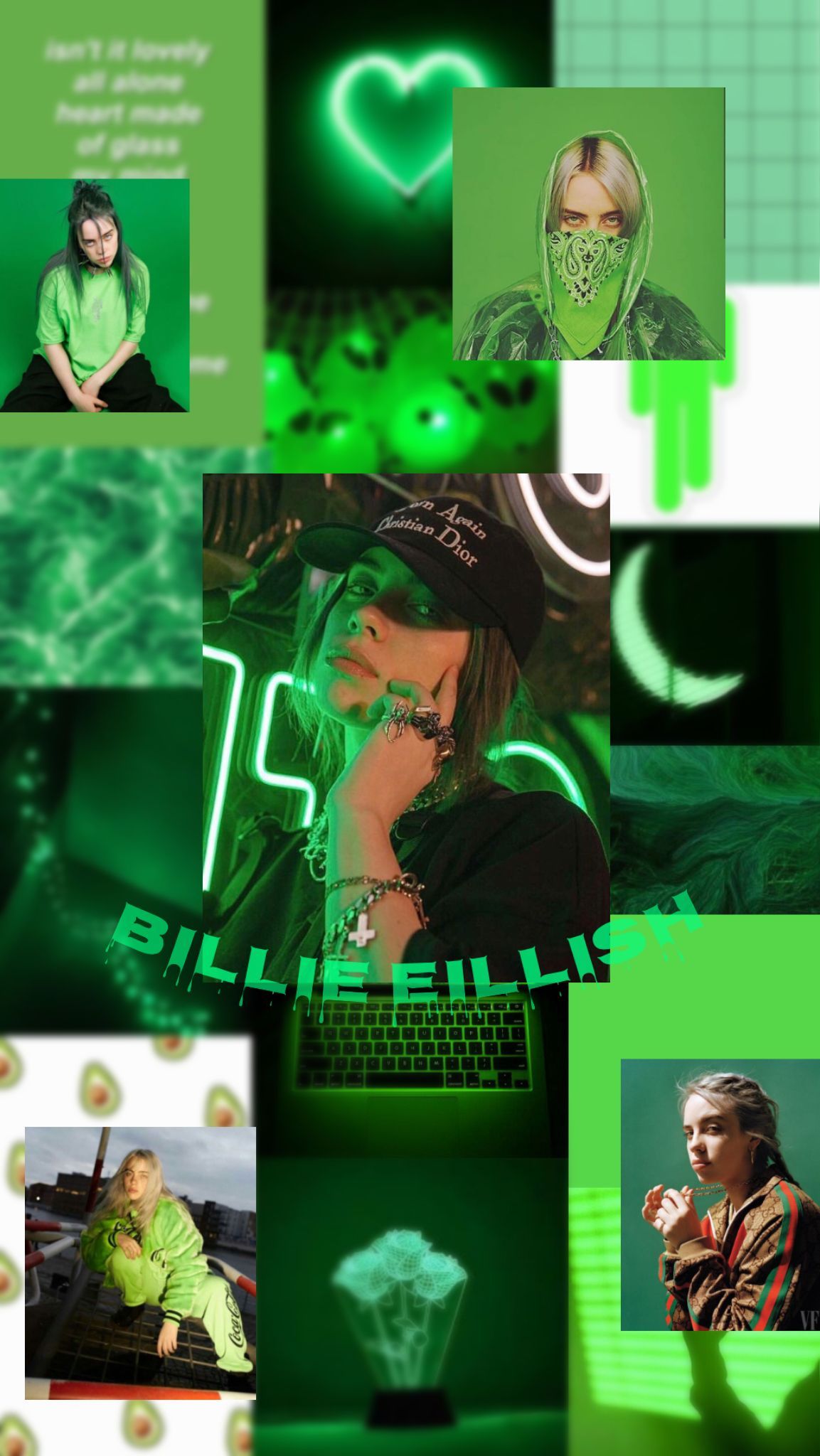 Billie Eilish Aesthetics Green Wallpaper