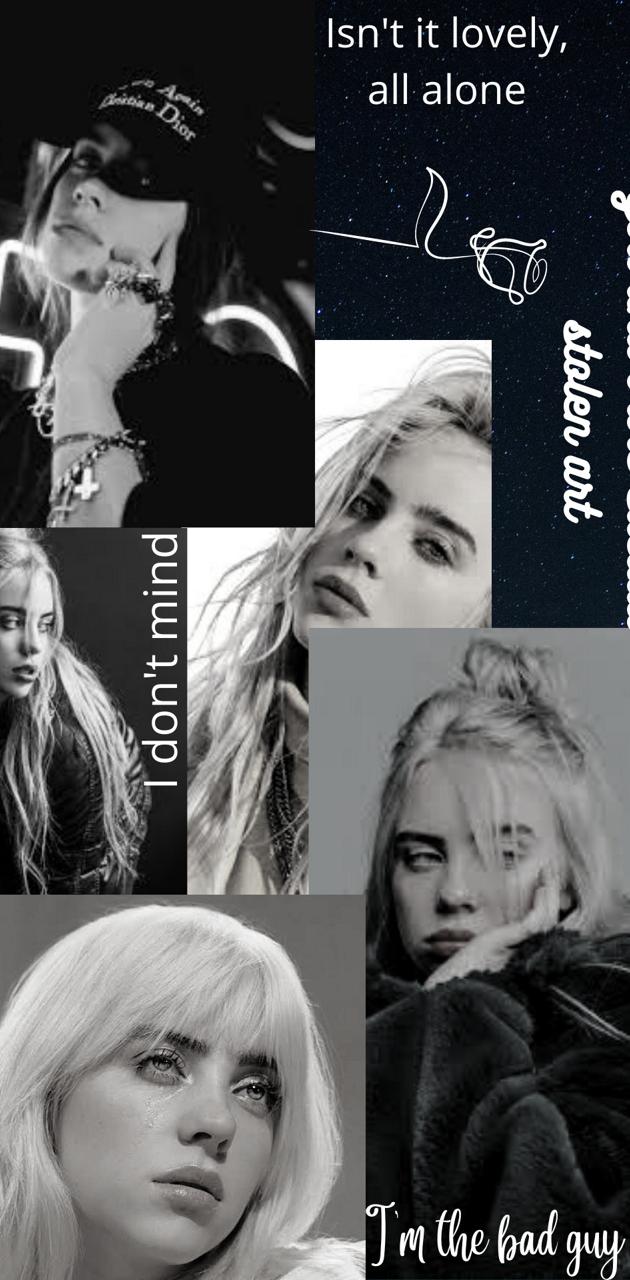 Aesthetic Billie Eilish wallpaper made by me! Credit to the original owners of the pictures - Billie Eilish