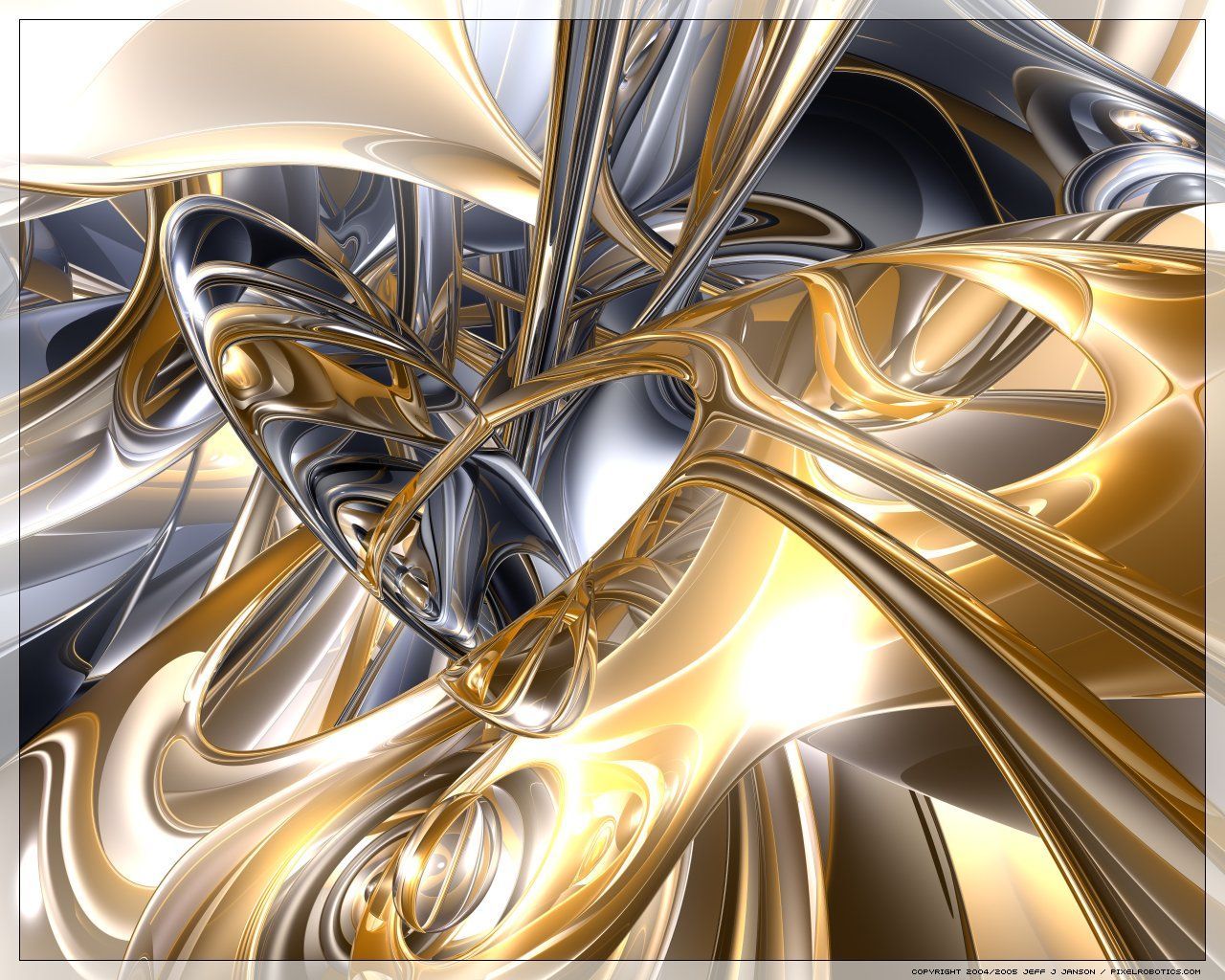 3D wallpaper of a metallic abstract background - Silver