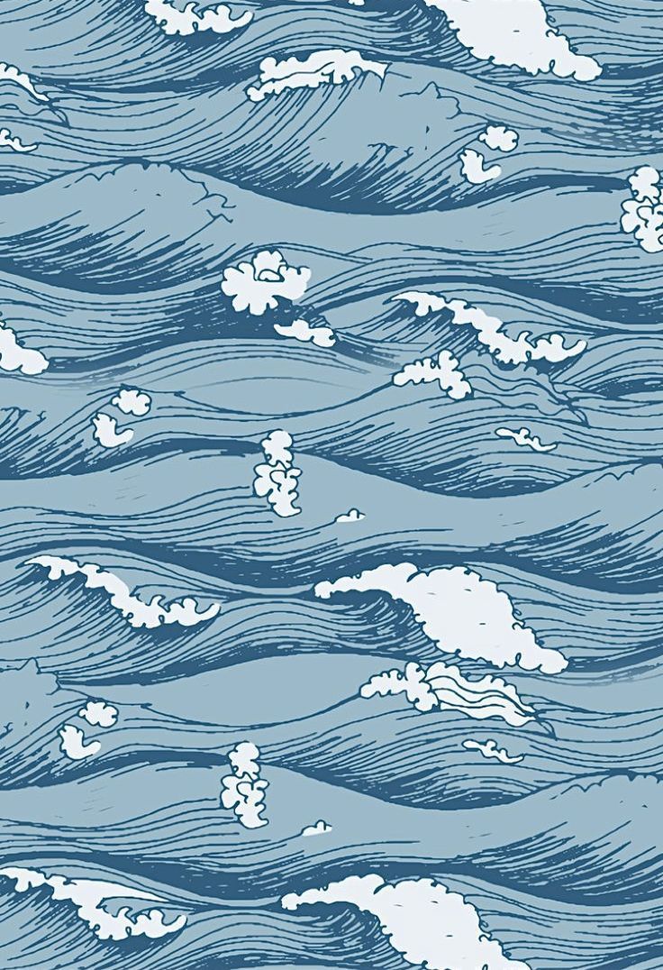 A blue and white wave pattern - Wave, illustration