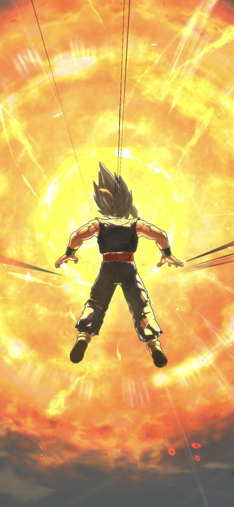 The image of a character in an animated game - Goku