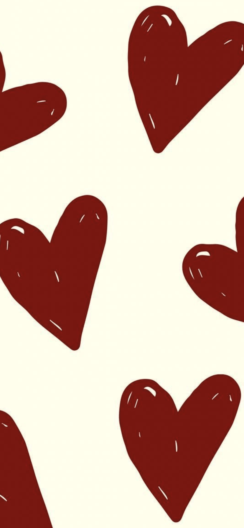 hand drawn red hearts