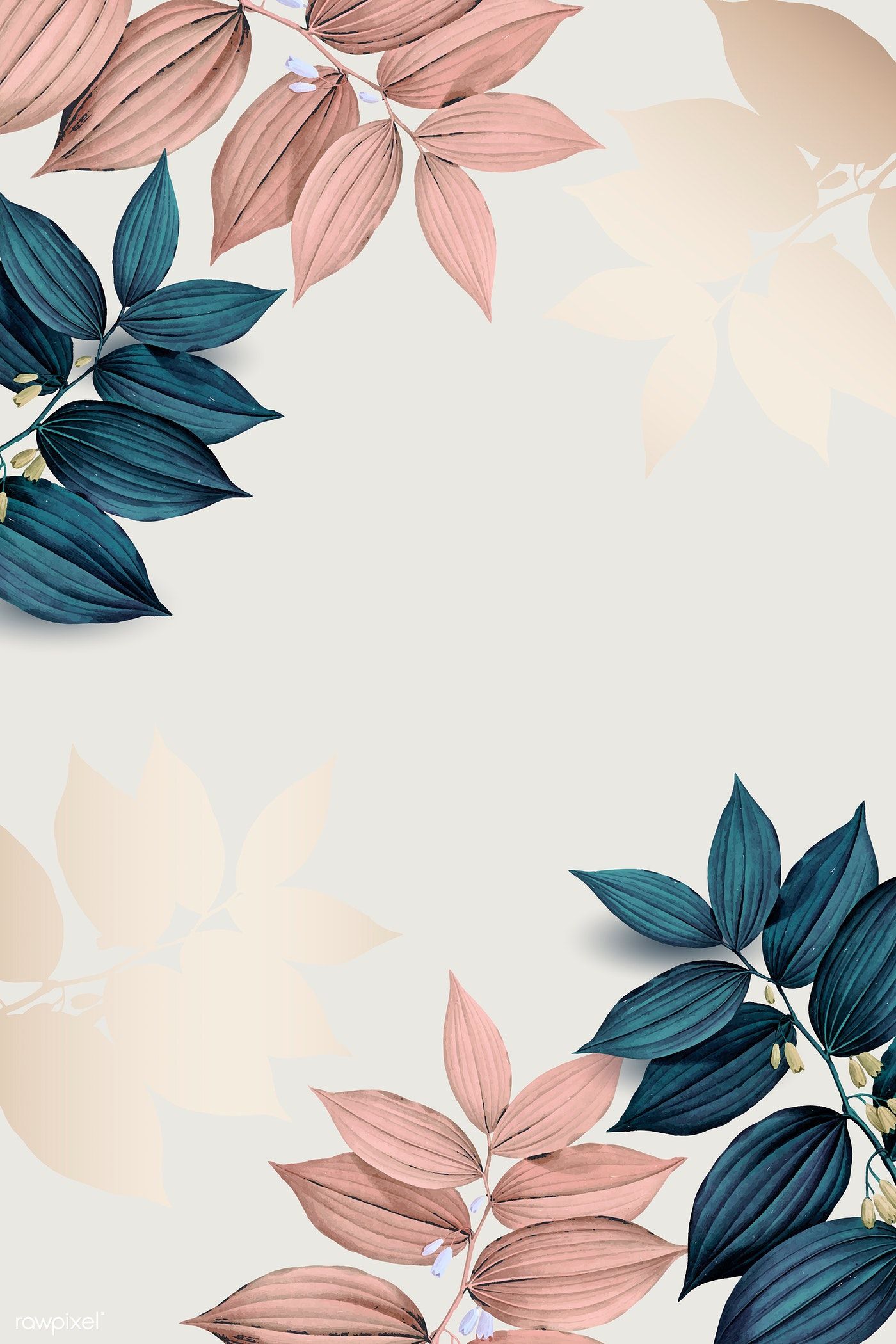 Pink and blue leaf pattern background vector / wan. Vector background pattern, Flower background wallpaper, Background patterns