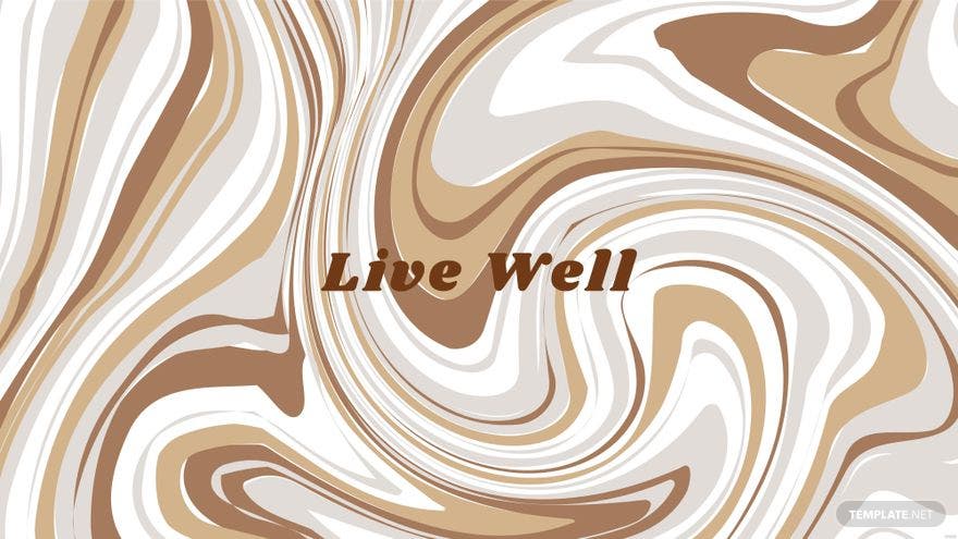 A brown and white marble background with the words live well - Marble
