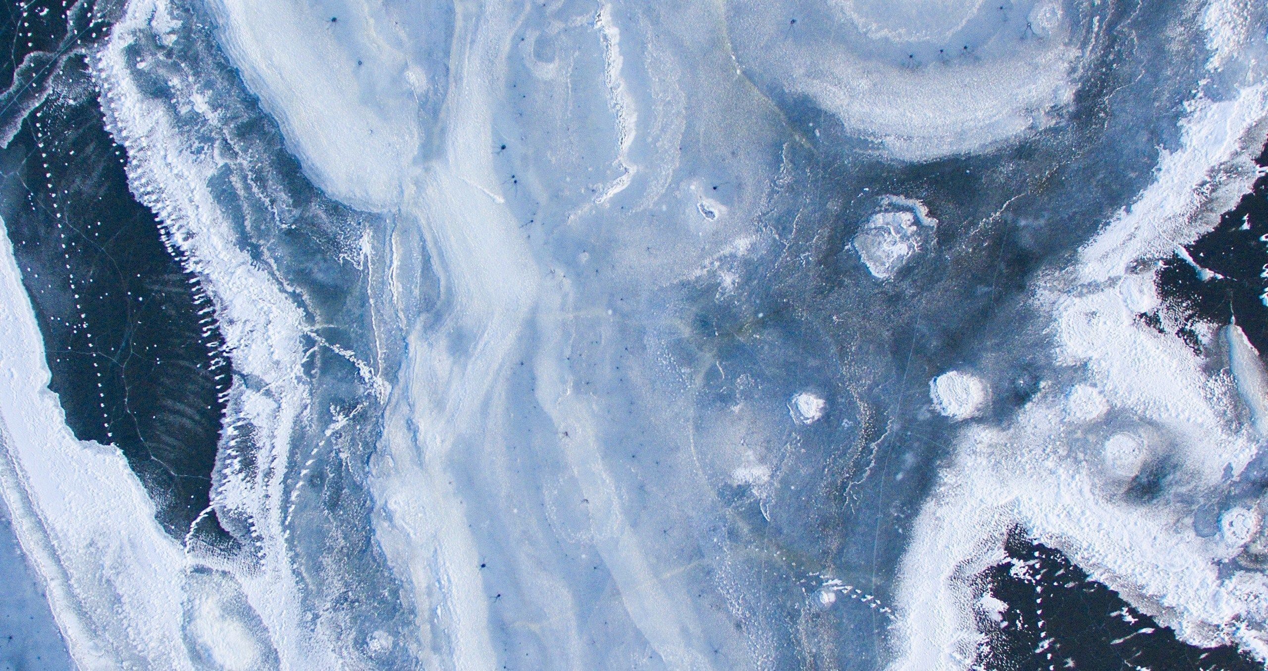 A satellite image of ice on a lake - Marble