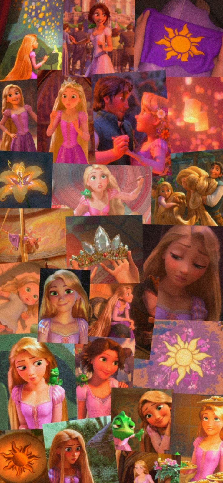 A collage of Rapunzel from the Disney movie Tangled. - Rapunzel