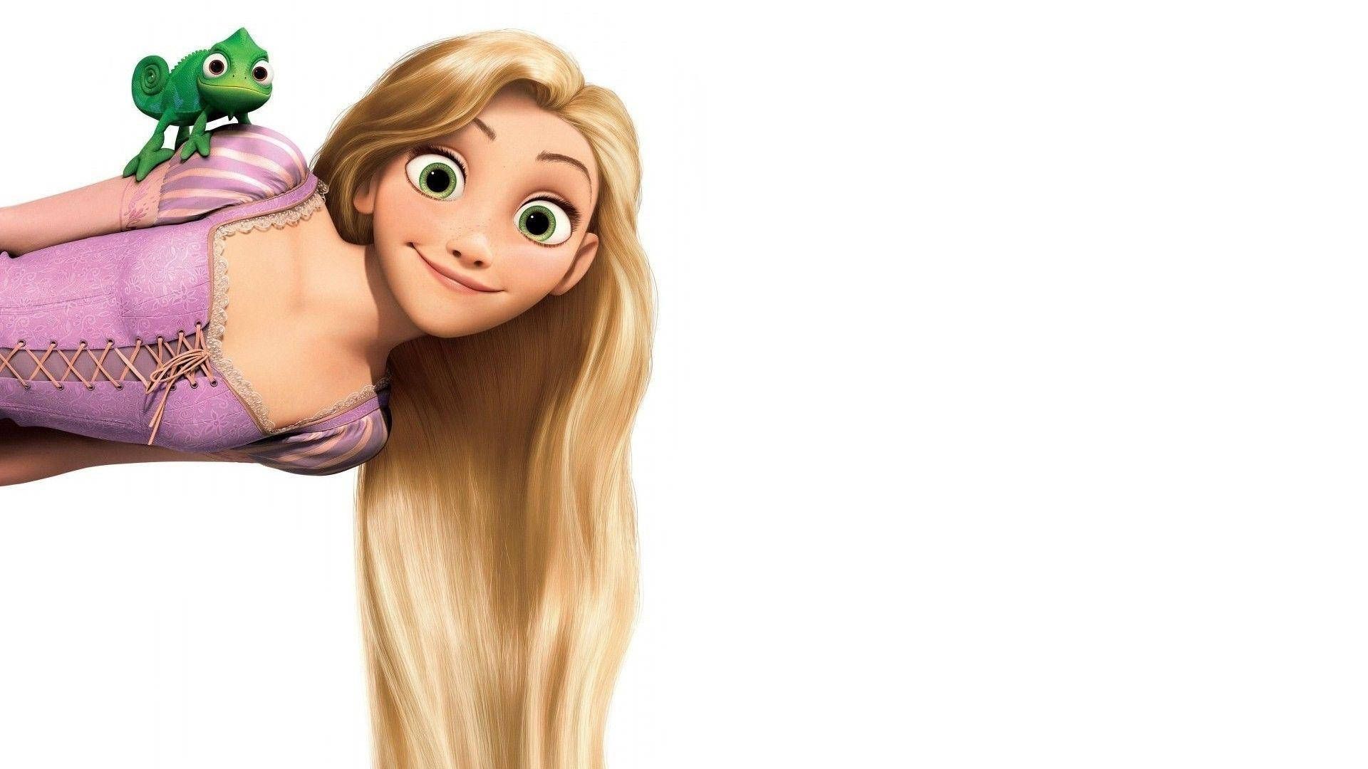 Download Rapunzel And Pascal Peeking Wallpaper