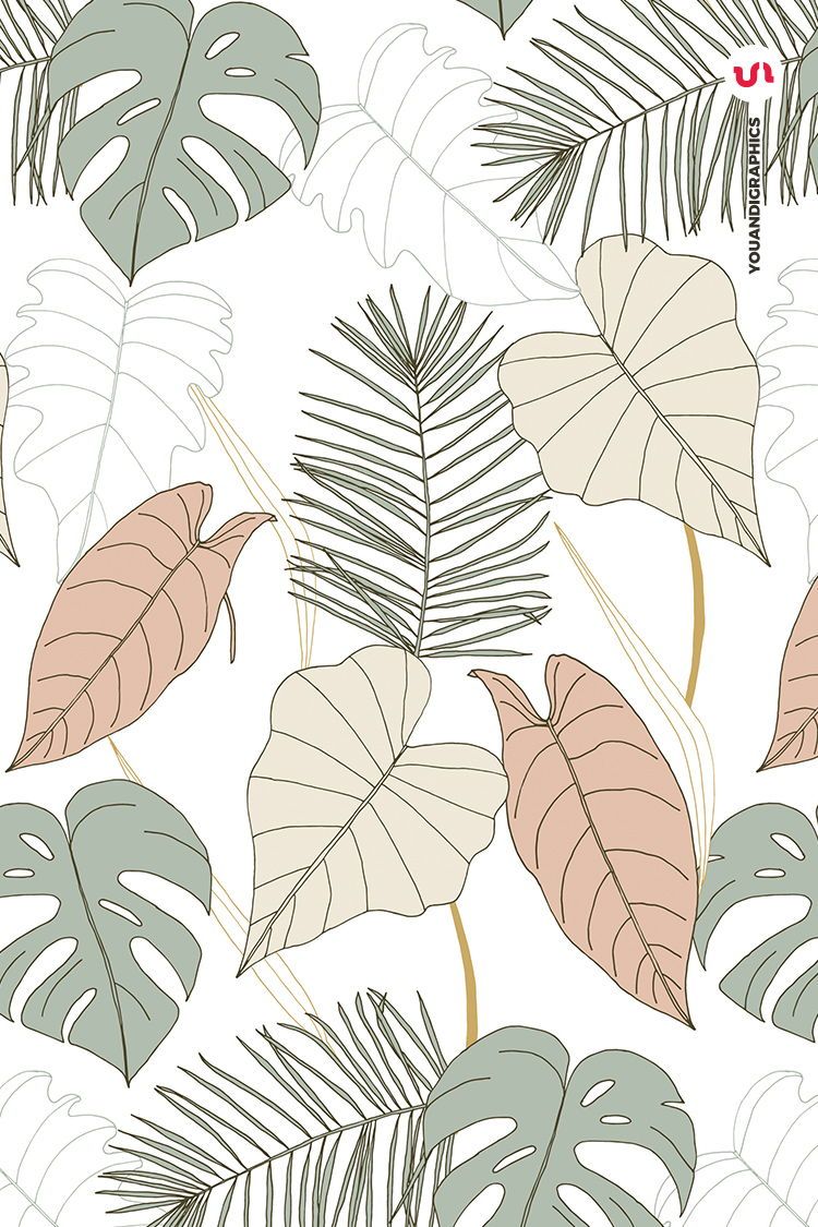 Tropical Vector Patterns. Leaf illustration, Abstract wallpaper design, Cute patterns wallpaper