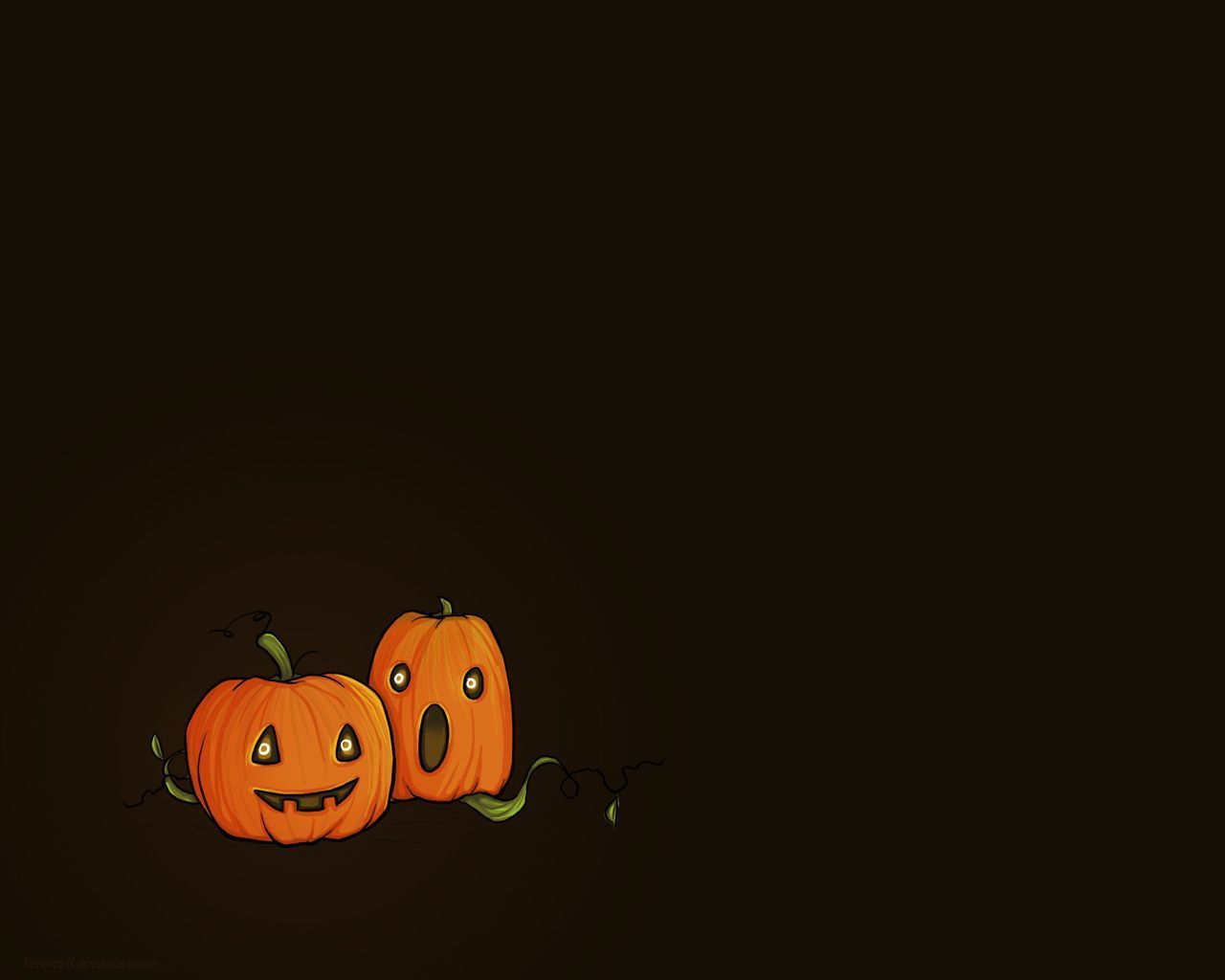 A halloween wallpaper with two pumpkins on it - Halloween desktop