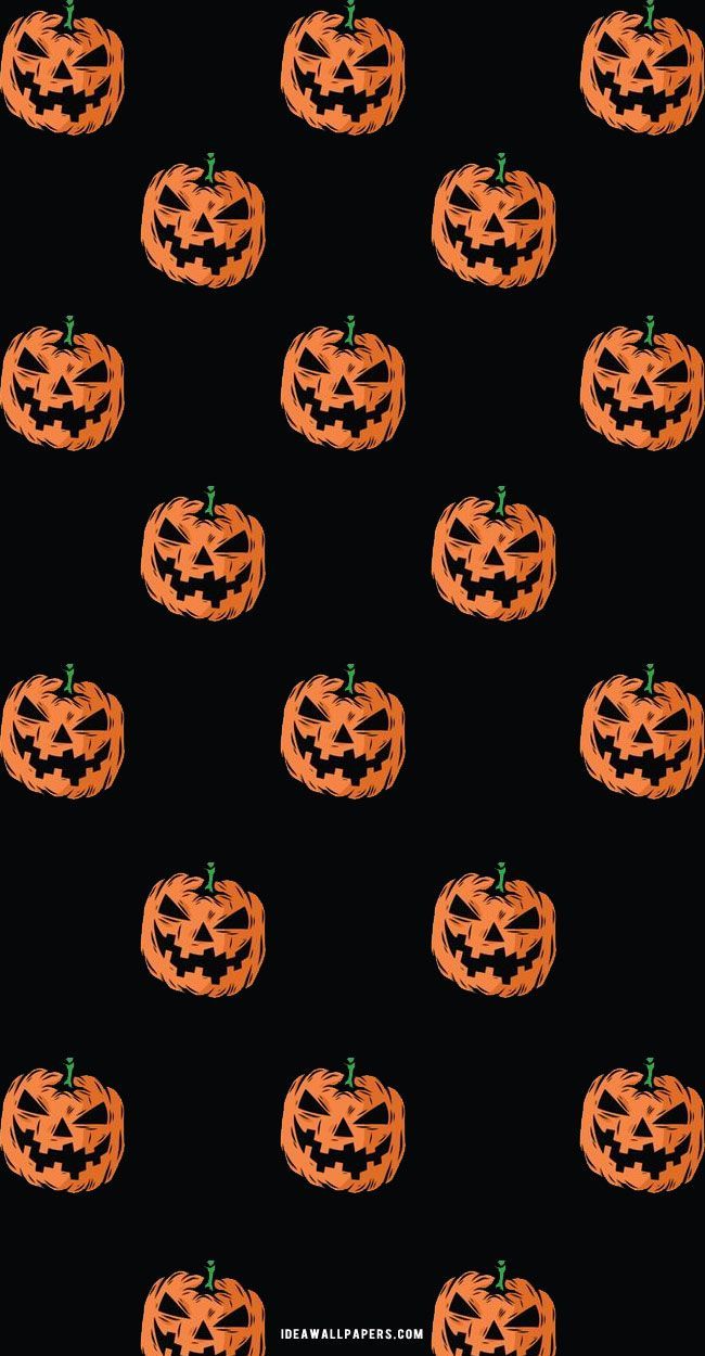 A pattern of pumpkins on black background - Pattern, pumpkin, cute Halloween