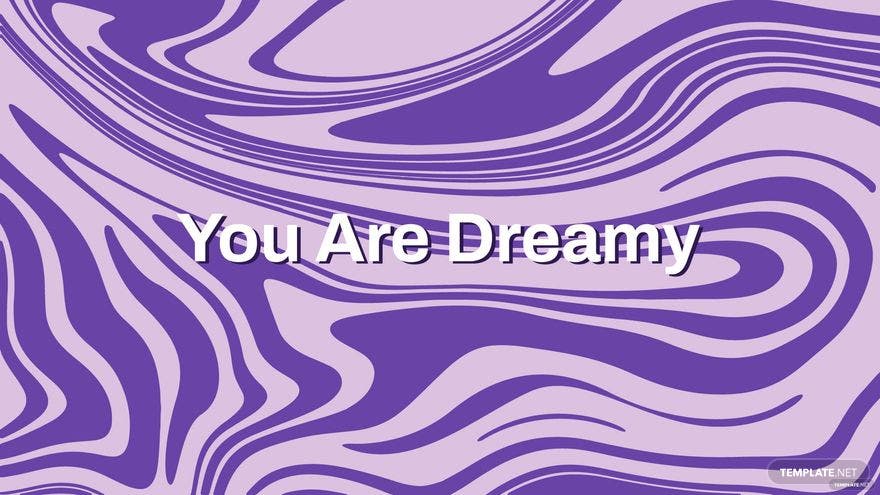 A purple and white swirled background with the words 
