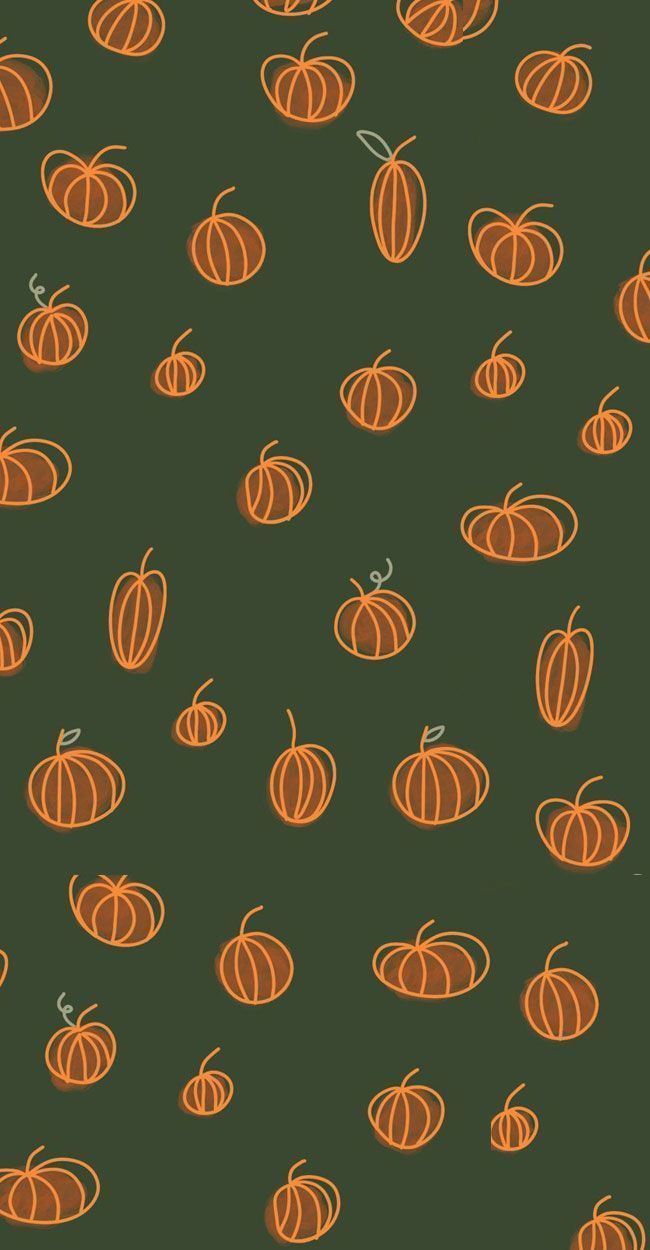 Pumpkin Wallpaper Ideas : Pumpkin Dark Green Background Wallpaper