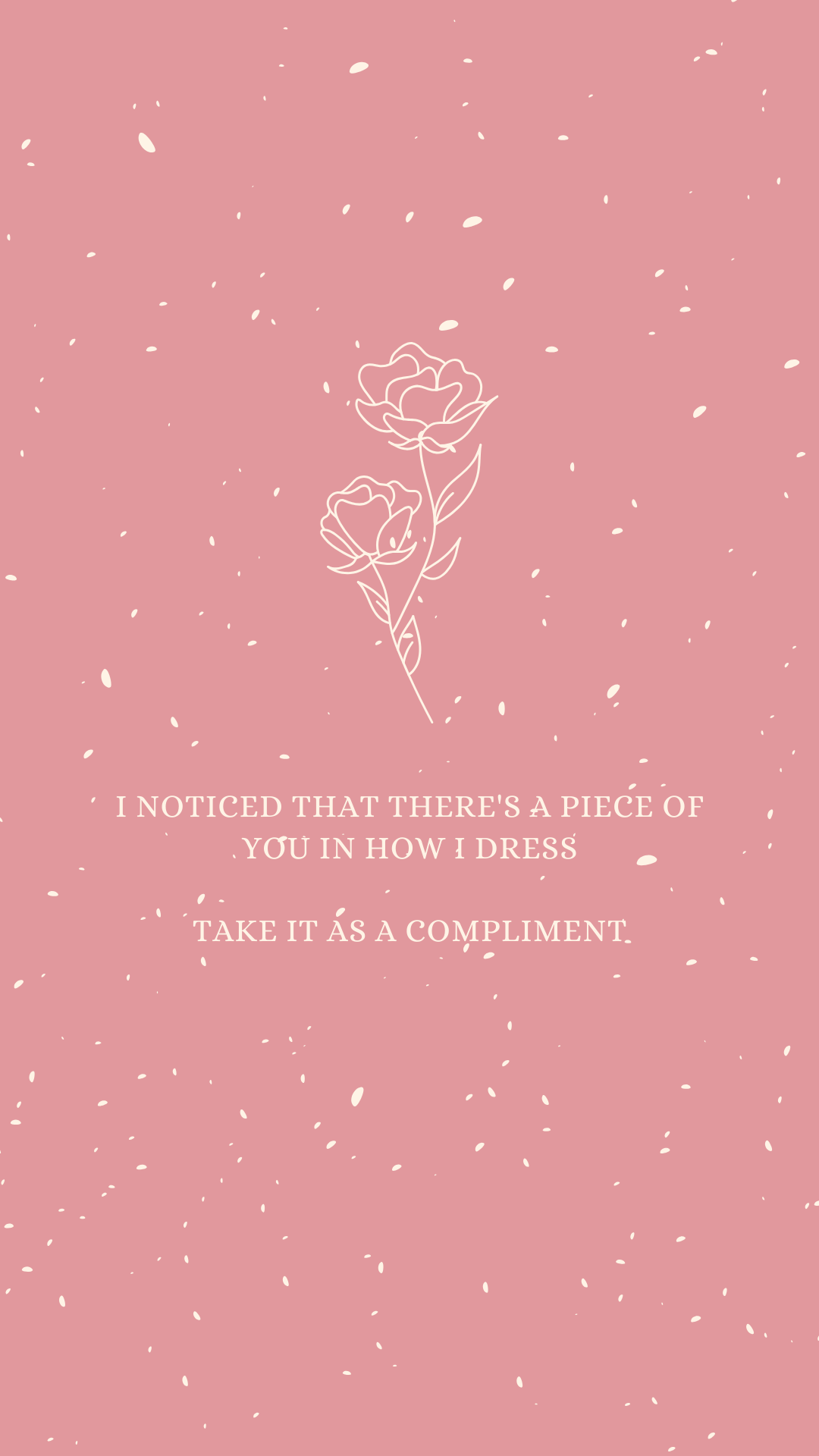 A quote on a pink background with a white flower. - Harry Styles