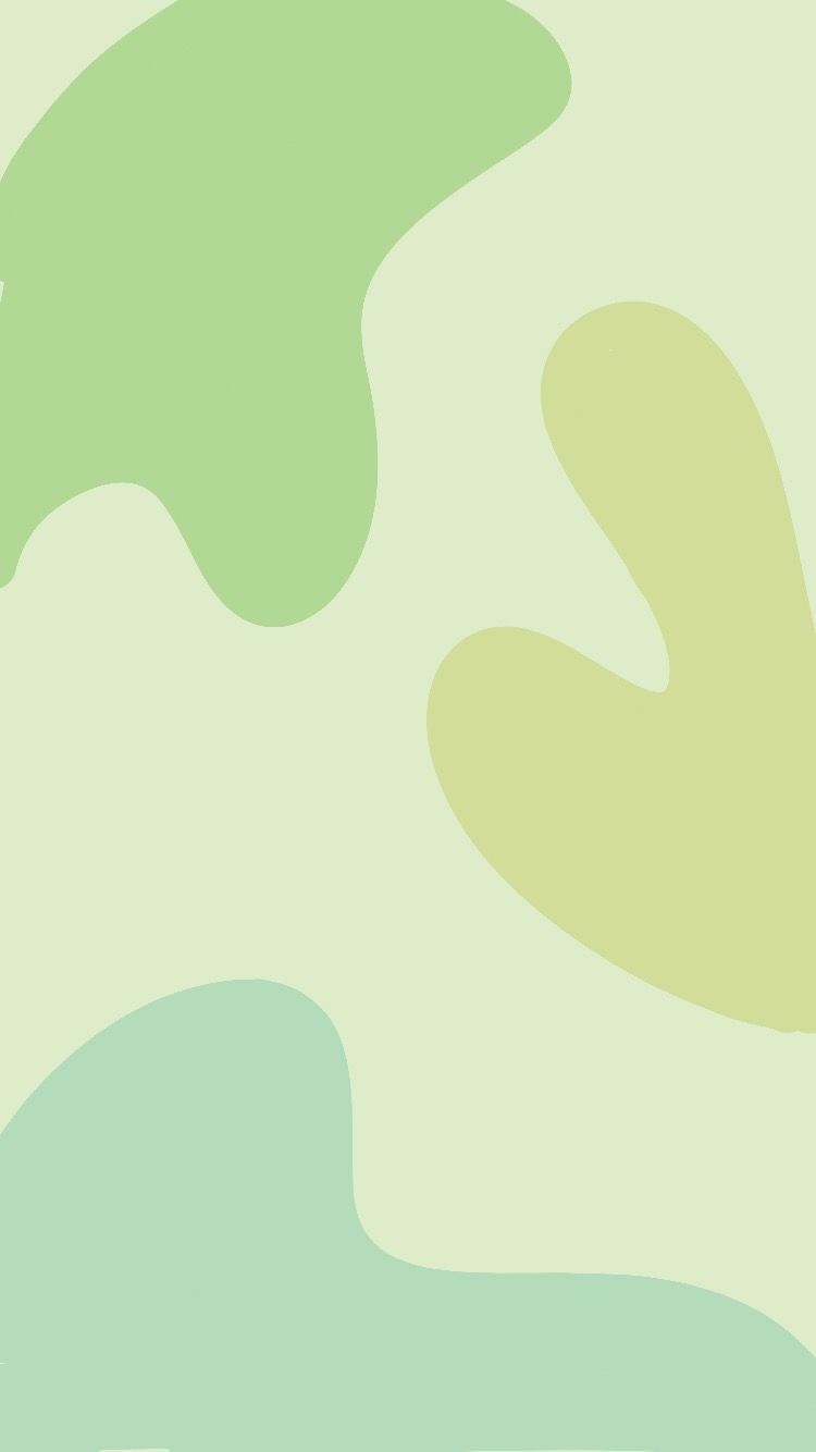 Green abstract shapes on a light green background - Soft green