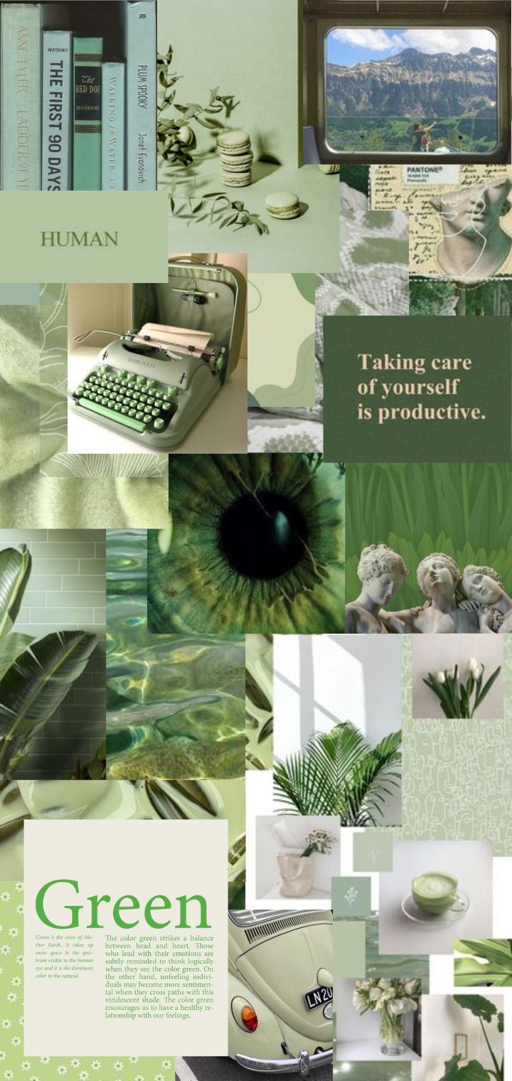 Green Collage. Green aesthetic tumblr, iPhone wallpaper green, Green wallpaper