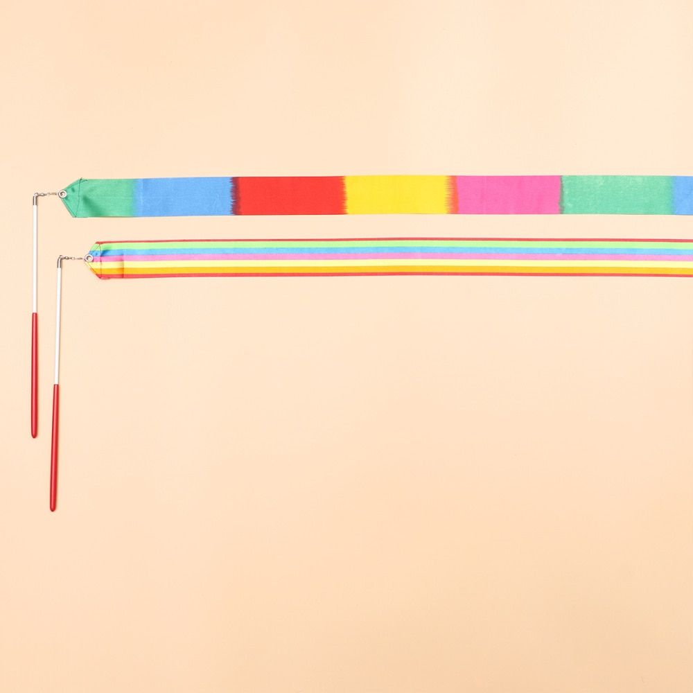 A rainbow ribbon on a white background - Gymnastics