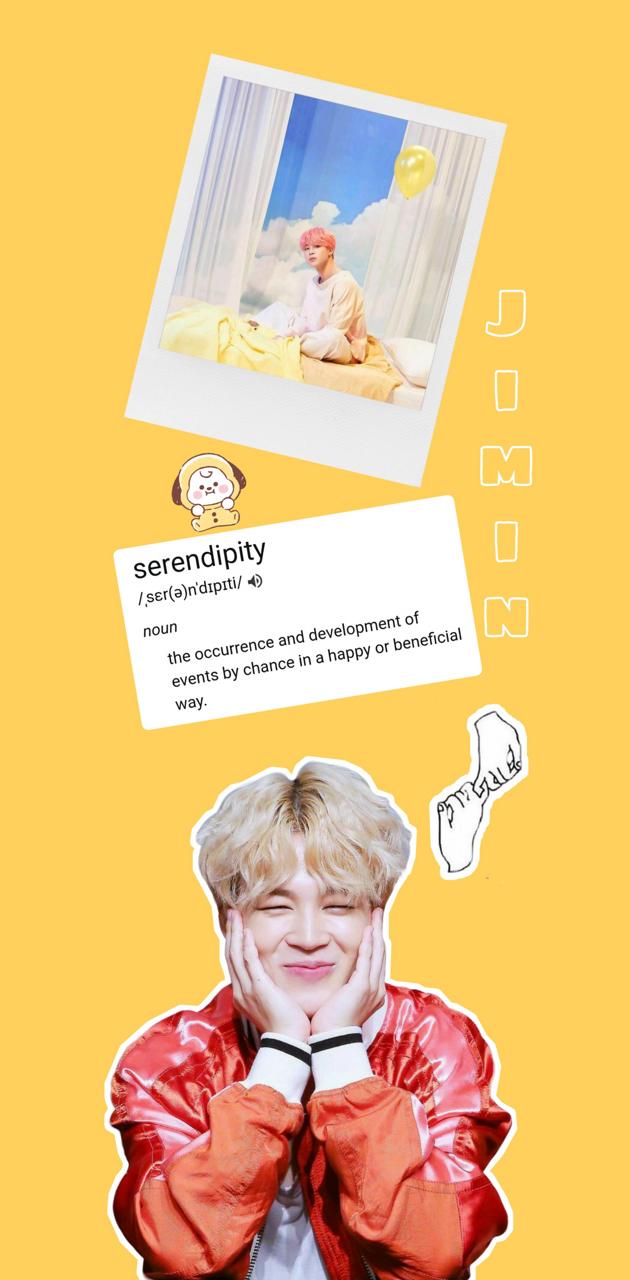 A yellow background with pictures of people on it - Jimin