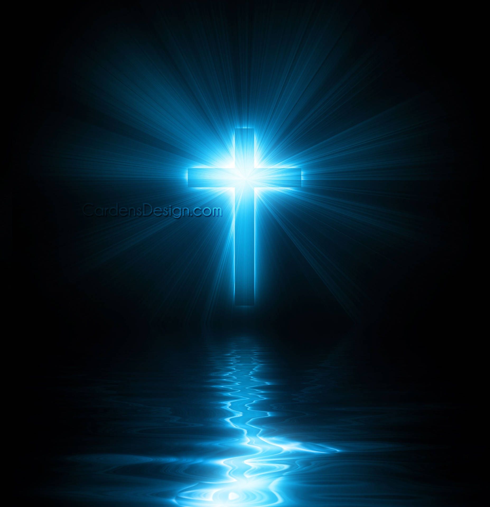 A cross shining brightly in the dark - Cross