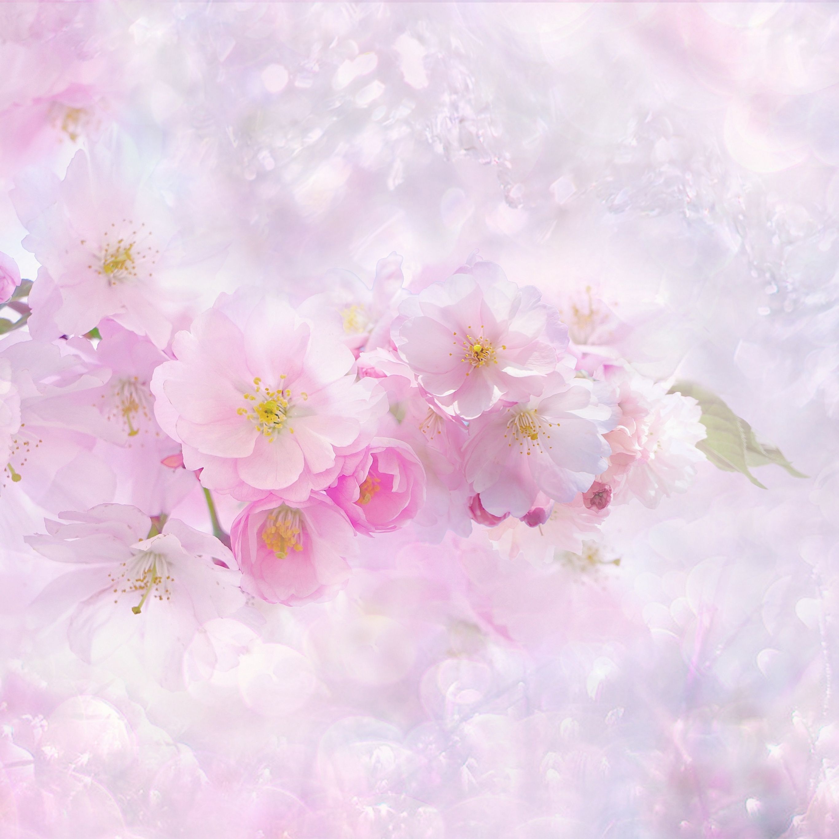 A picture of pink flowers on the wall - Cherry blossom, spring